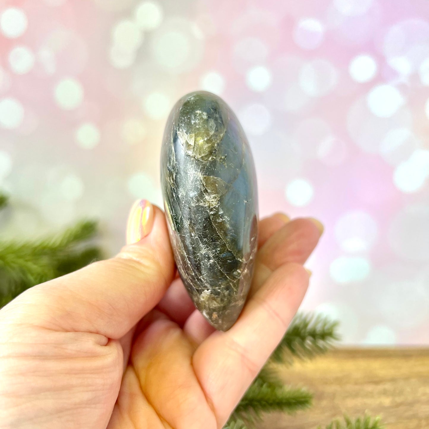 Labradorite Large Heart Carving
