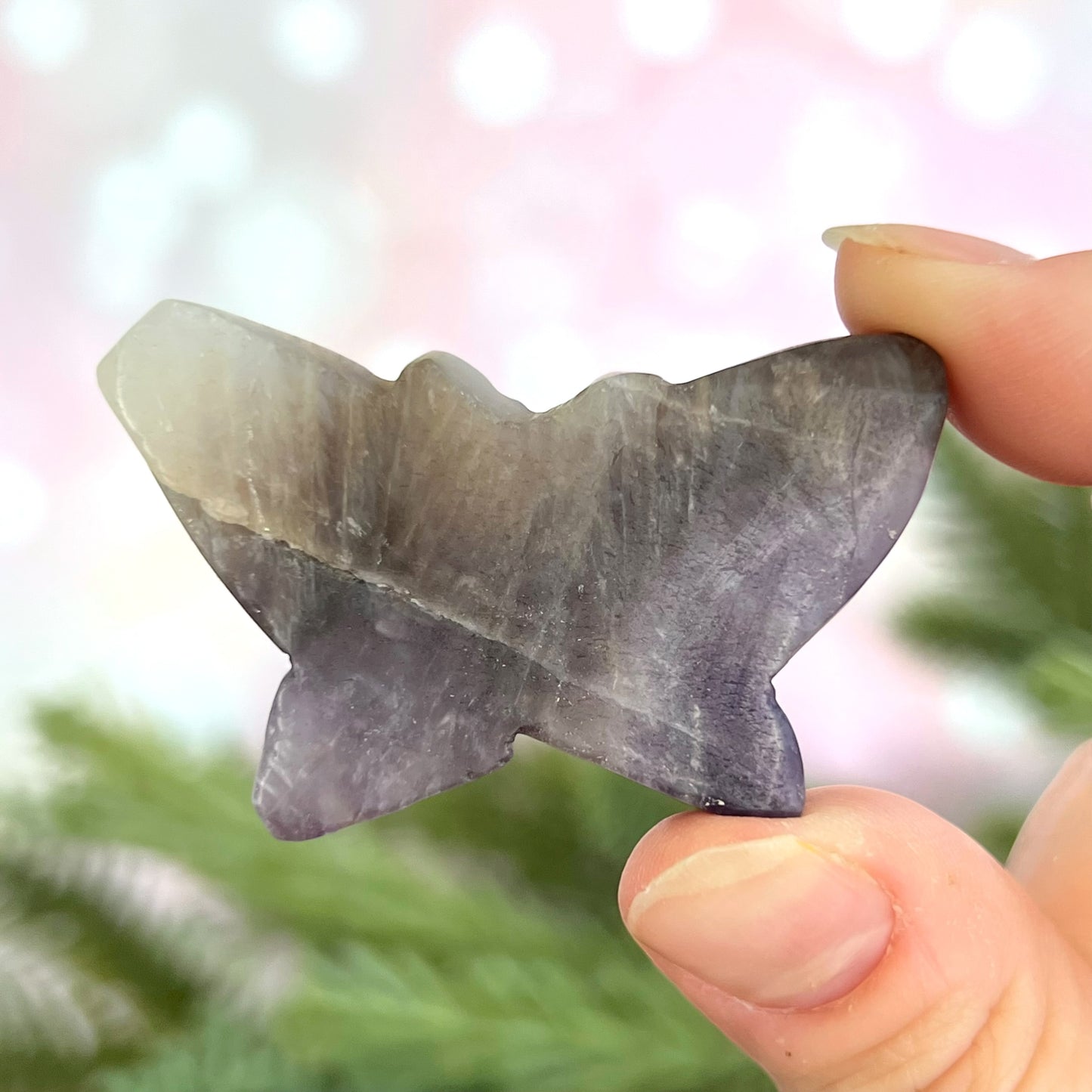 Amethyst Butterfly Carved Crystal Cabochon