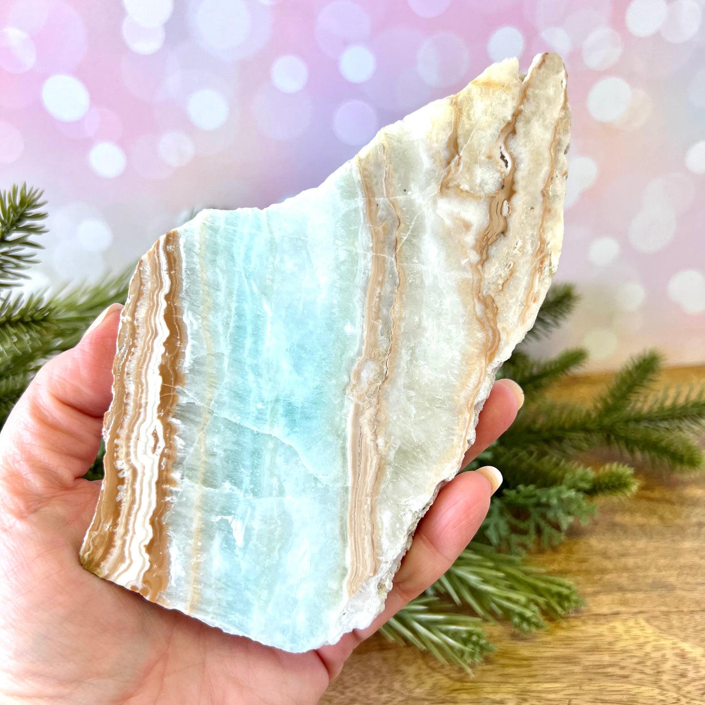 Caribbean Calcite Crystal Polished Slab