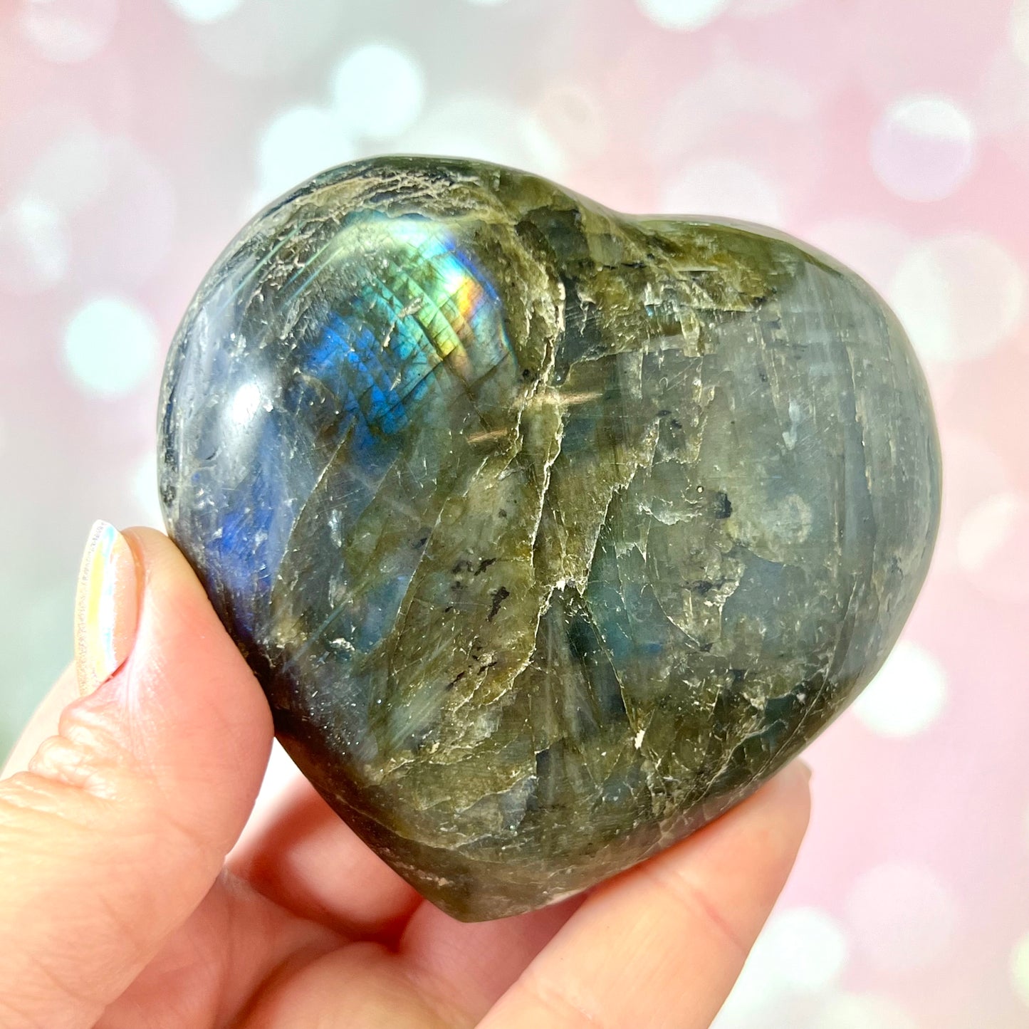 Labradorite Large Heart Carving
