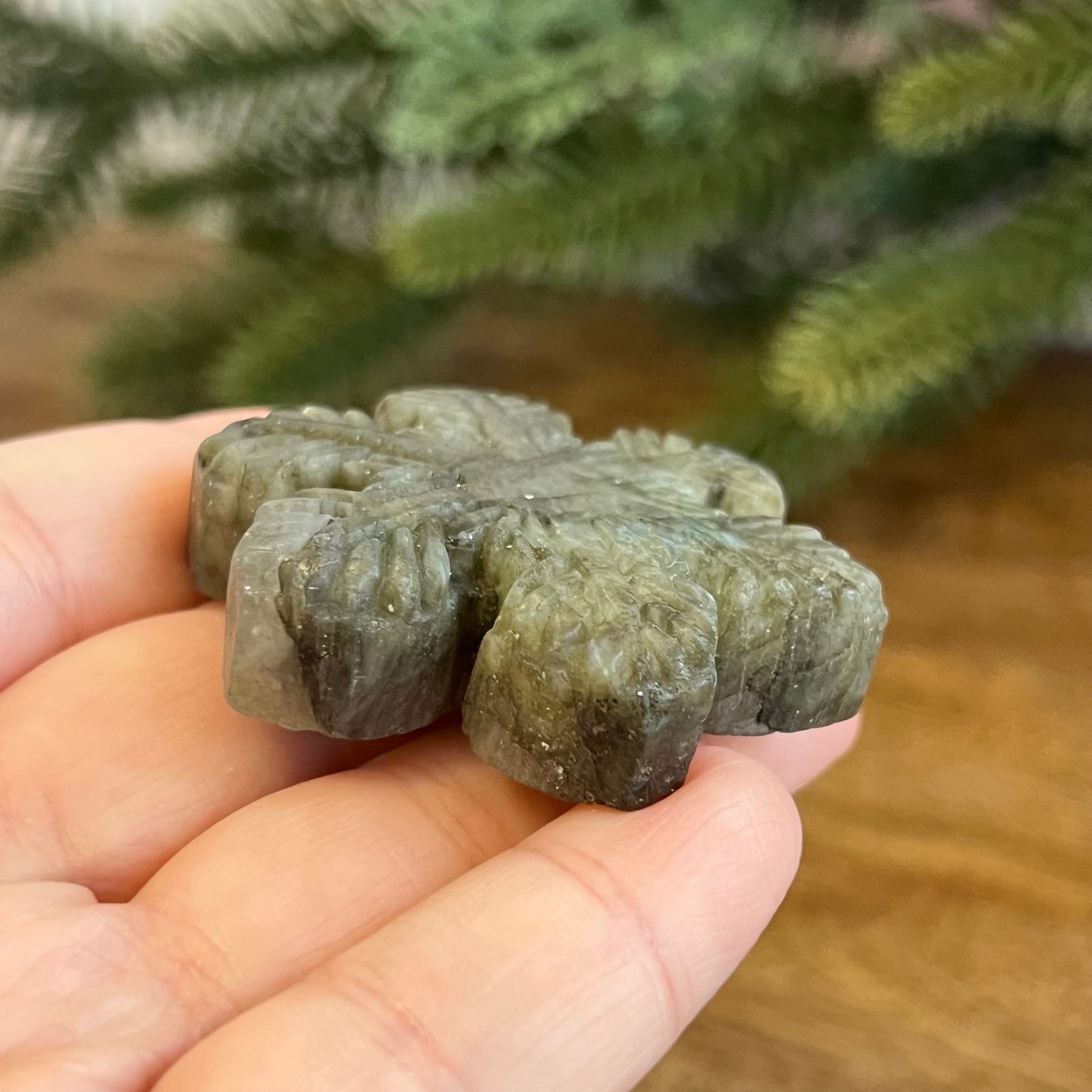 Snowflake Labradorite Crystal Carved Cabochon