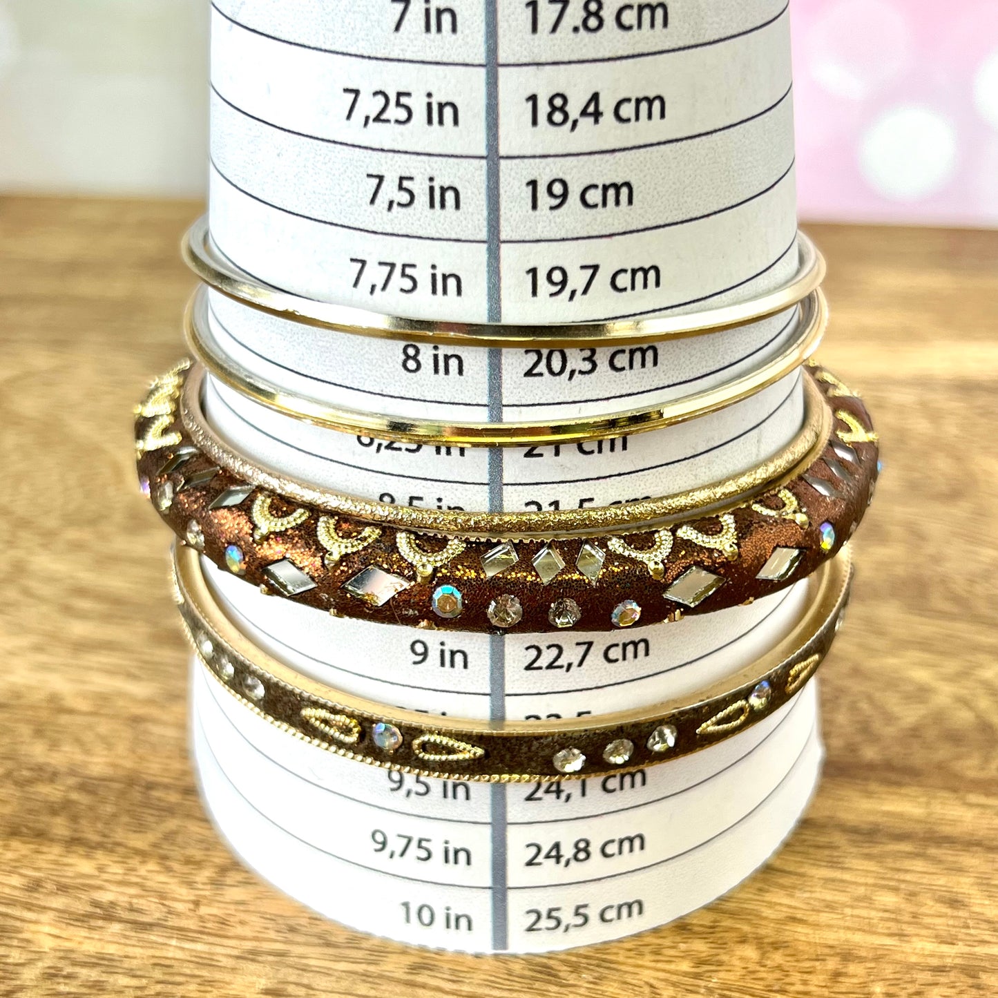 Vintage Mixed Metal Sparkly Bracelet Stack with 13 Bangles