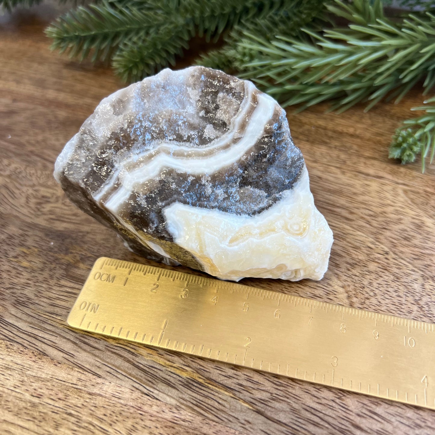 Zebra Calcite Yellow & Gray Natural Raw Crystal