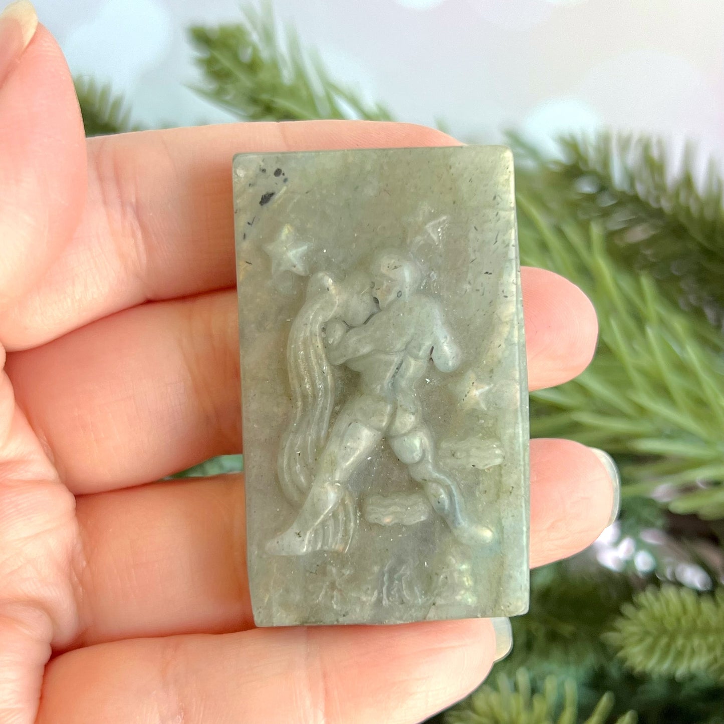 Labradorite Aquarius Carved Cabochon