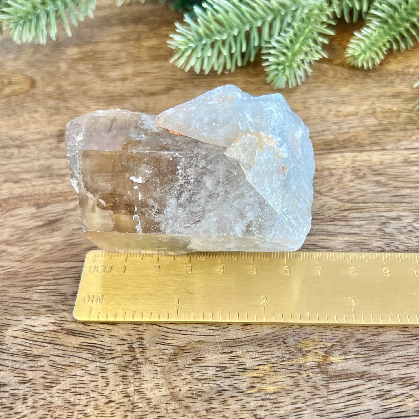 Light Smoky Quartz Incomplete Point with Rainbow