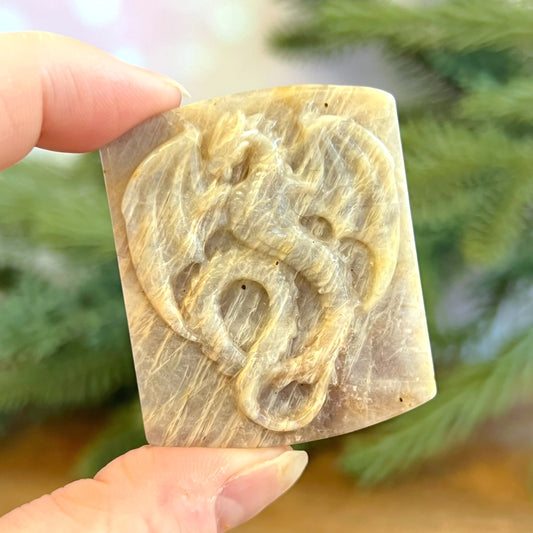 Belomorite Dragon Carved Crystal Cabochon