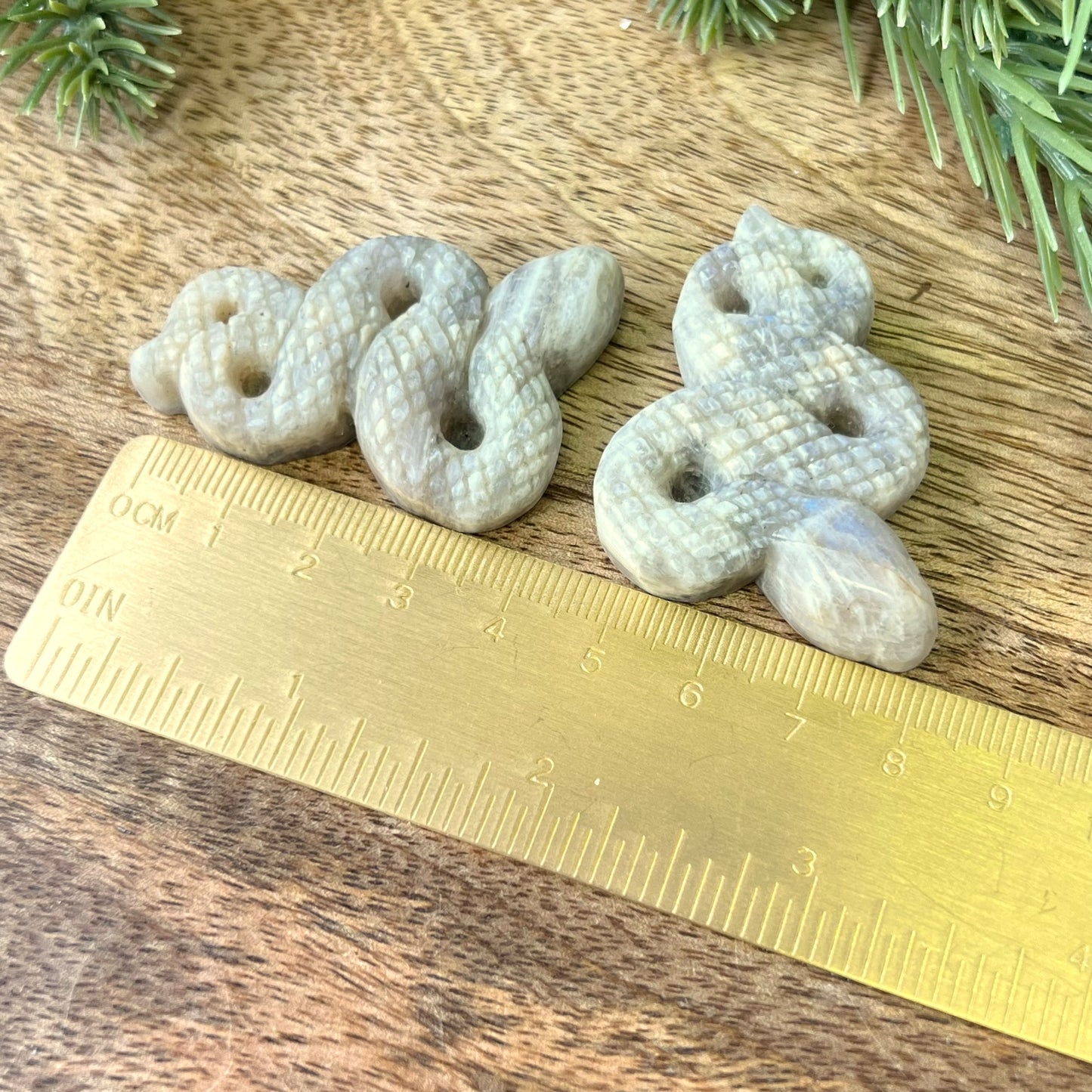 Belomorite Snake Carved Crystal Cabochon