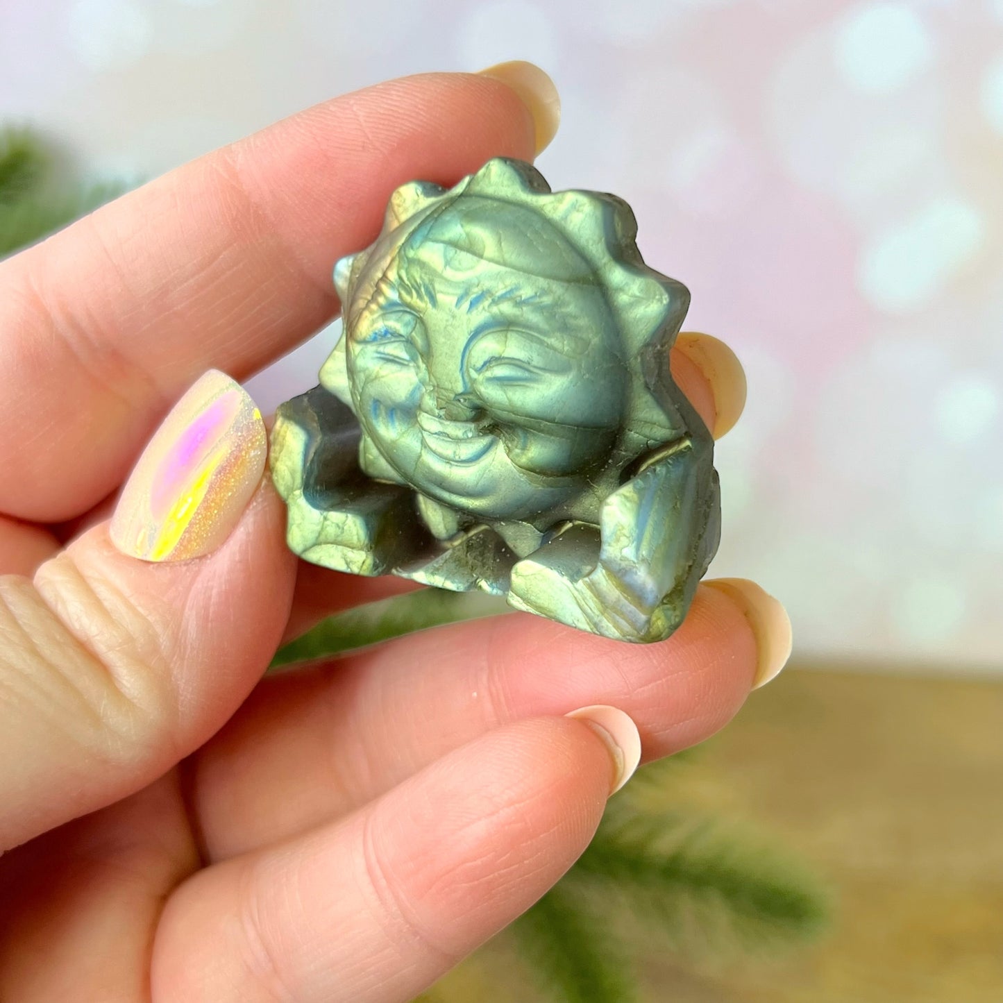 Labradorite Sun Carved Cabochon