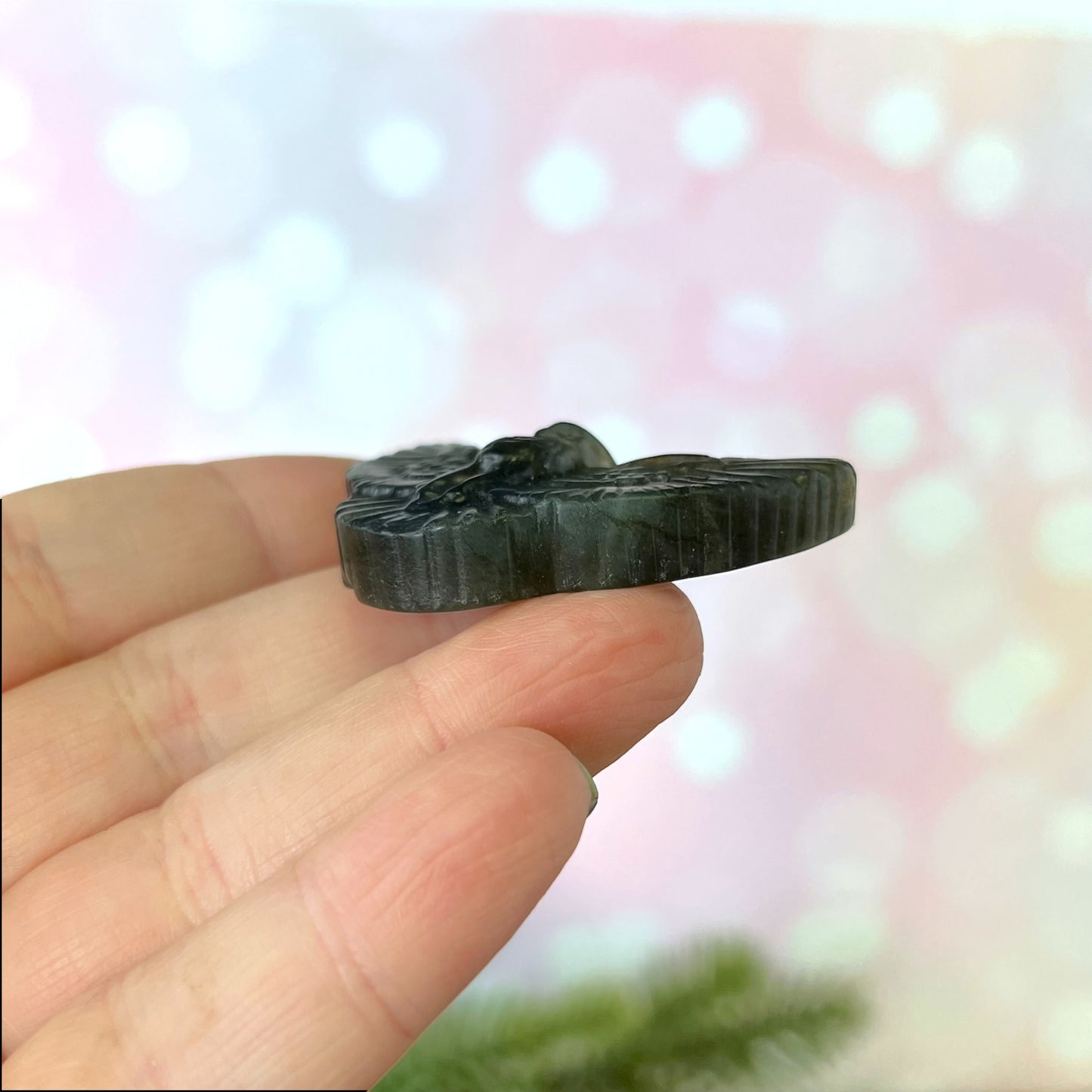 Labradorite Owl Carved Crystal Cabochon