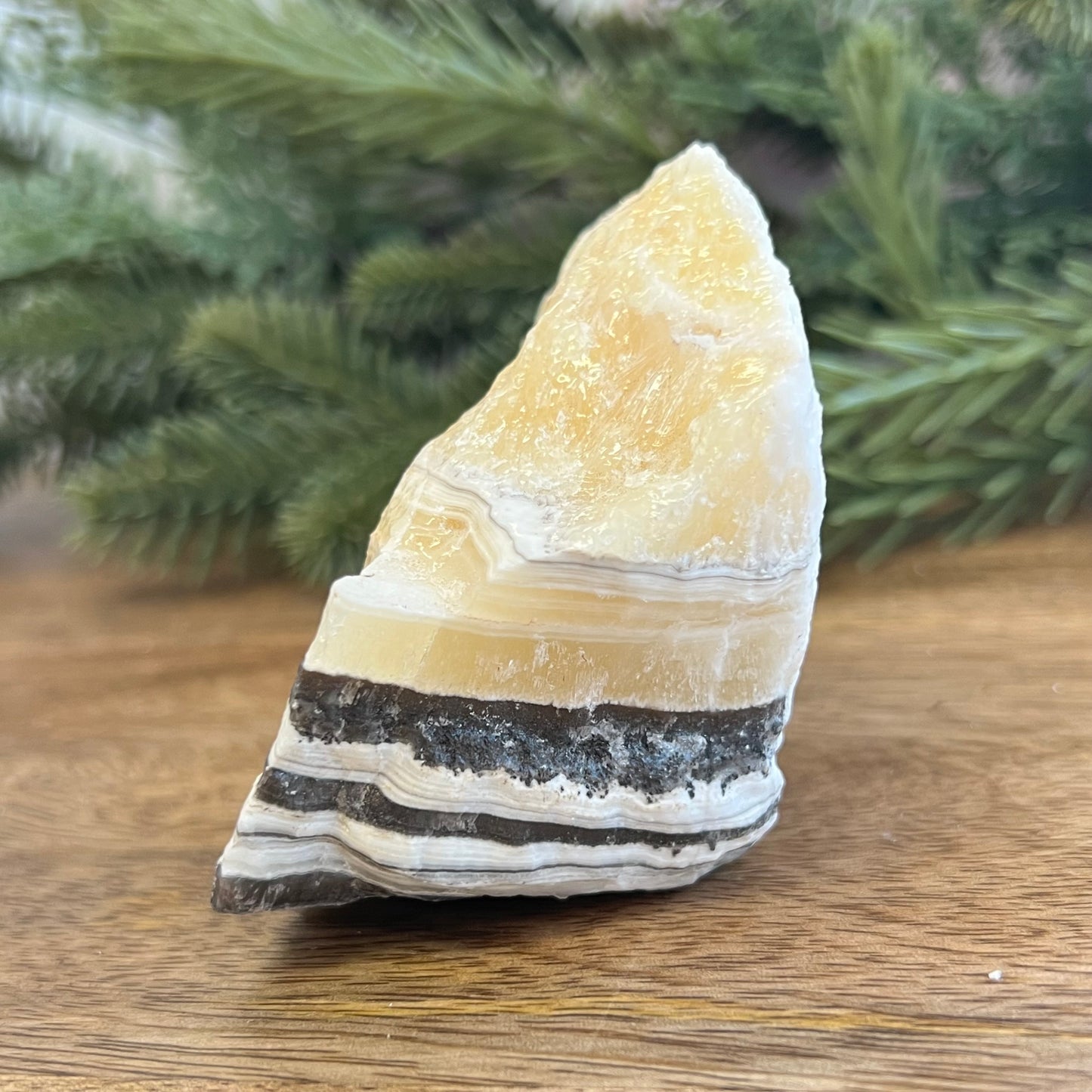 Zebra Calcite Yellow & Gray Natural Raw Crystal