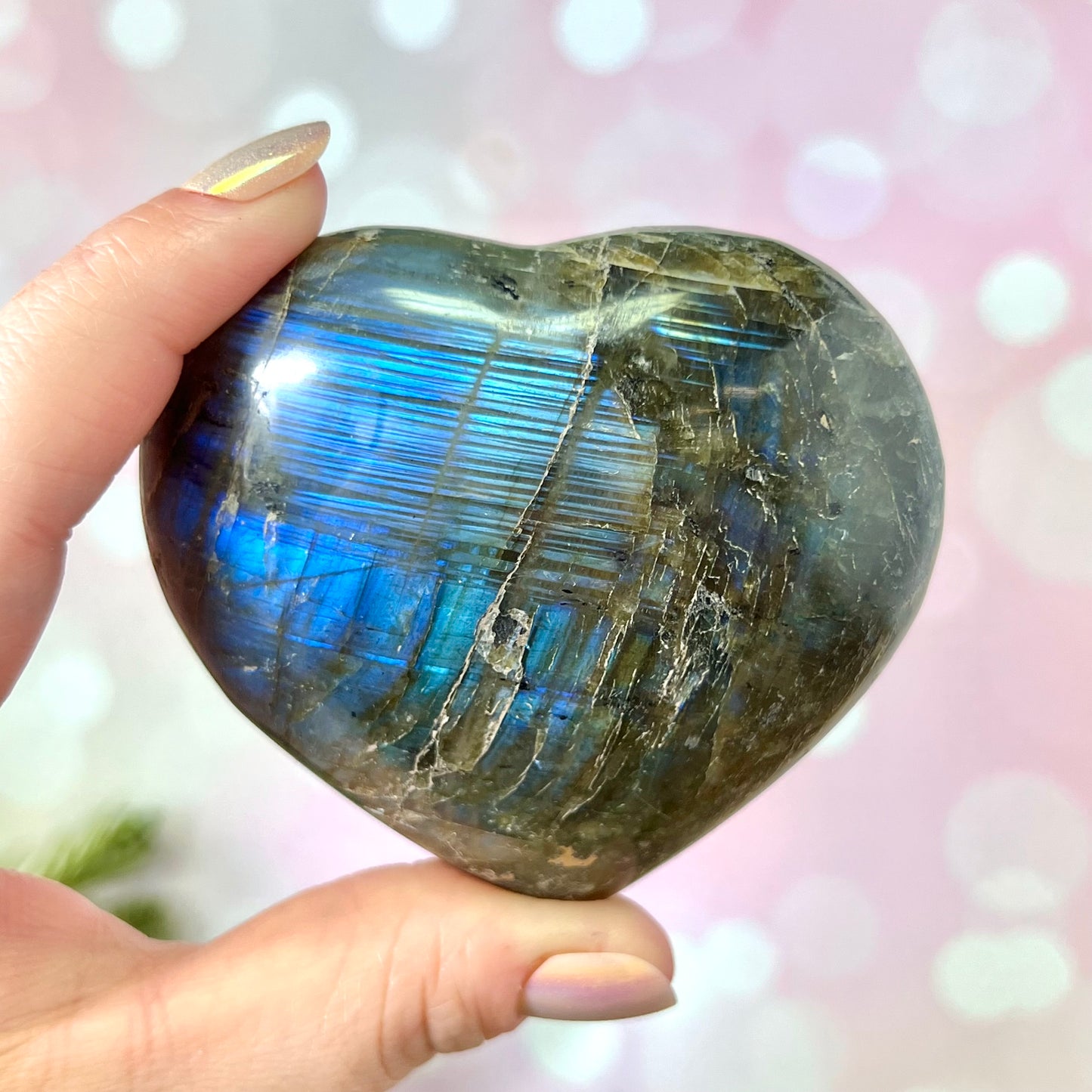 Labradorite Large Heart Carving