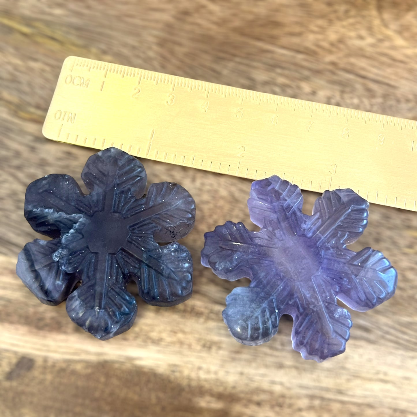 Snowflake Purple Fluorite Crystal Carved Cabochon
