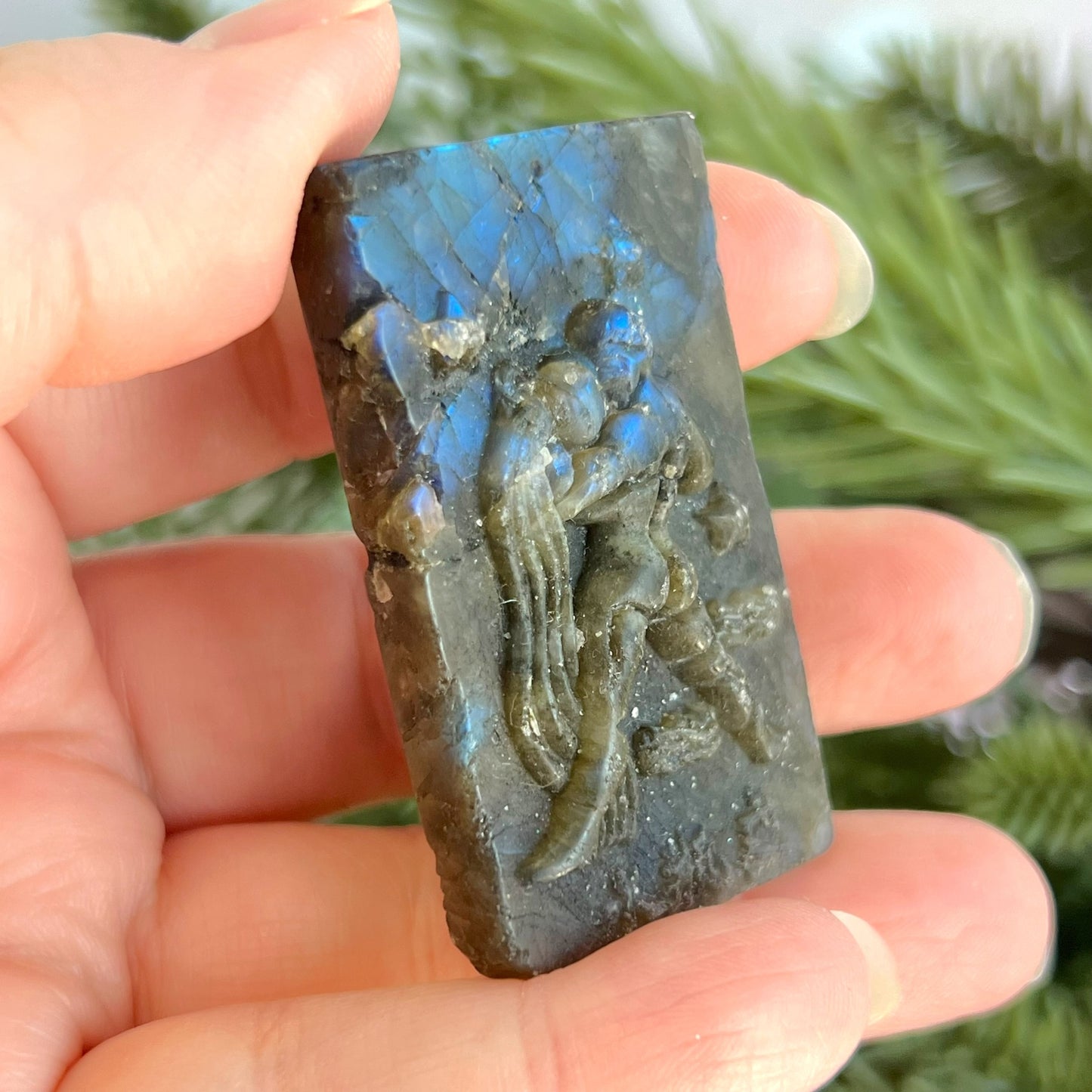 Labradorite Aquarius Carved Cabochon