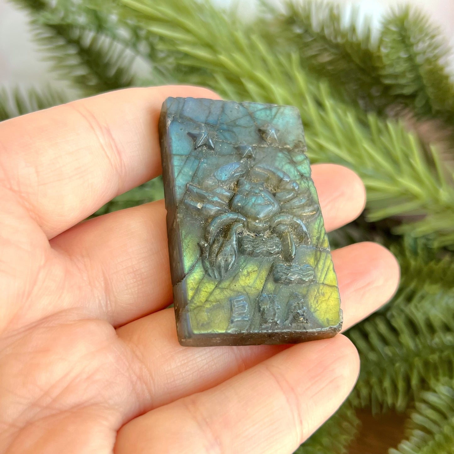 Labradorite Aquarius Carved Cabochon