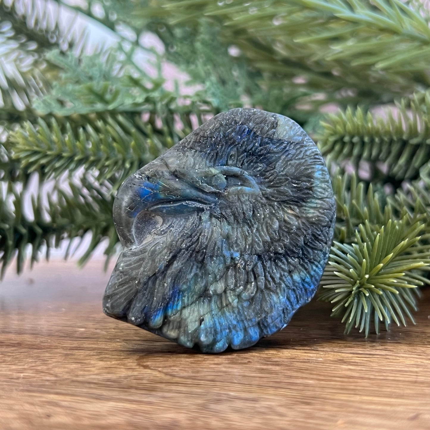 Labradorite Eagle Carved Crystal Cabochon