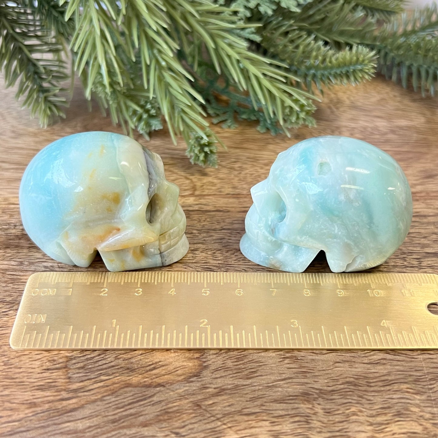 Sky Blue Quartz Carved Crystal Skull
