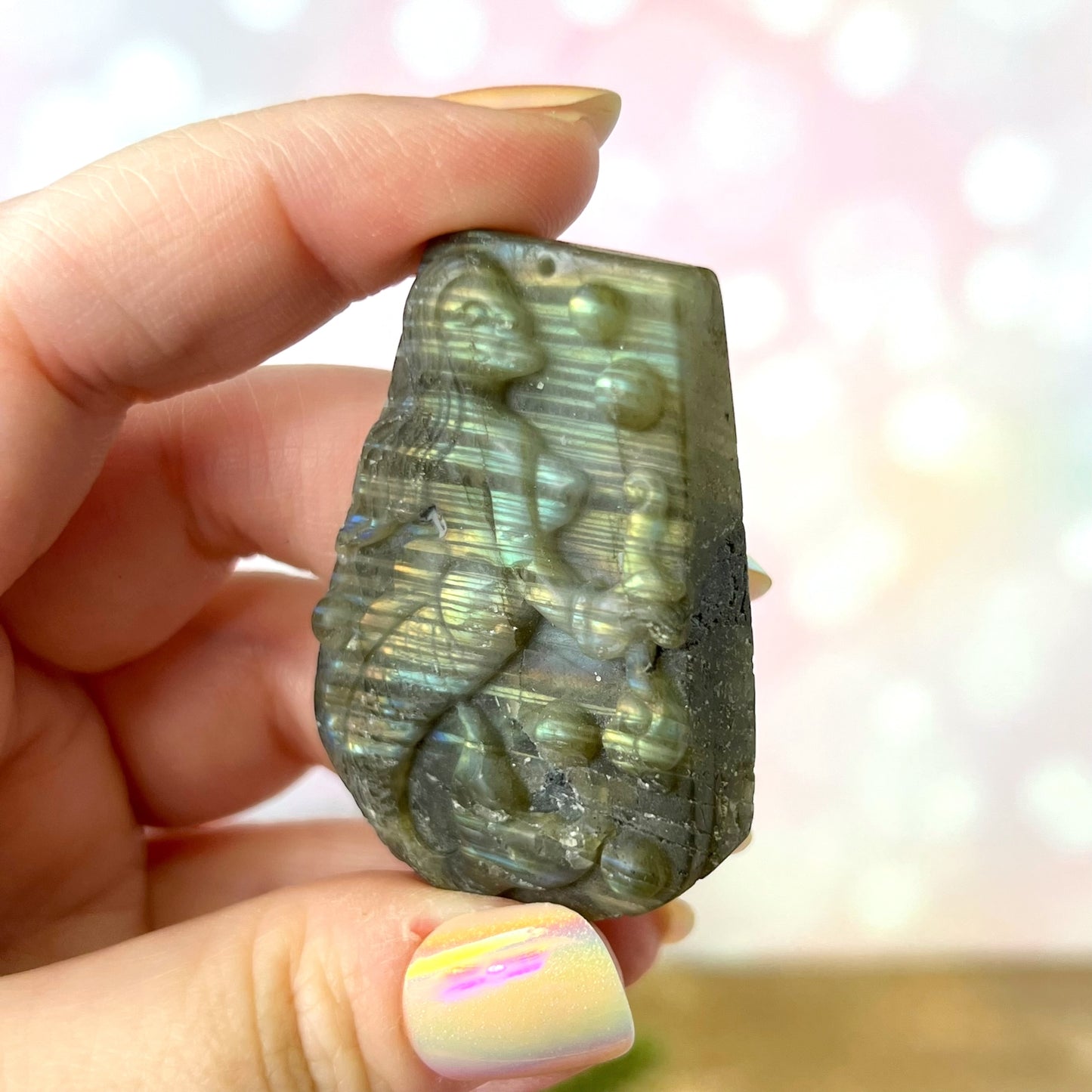 Labradorite Mermaid Carved Cabochon