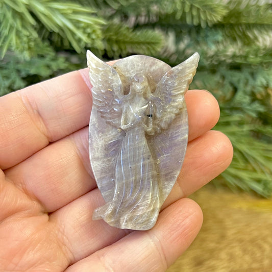 Angel Belomorite Sunstone in Moonstone Carved Cabochon
