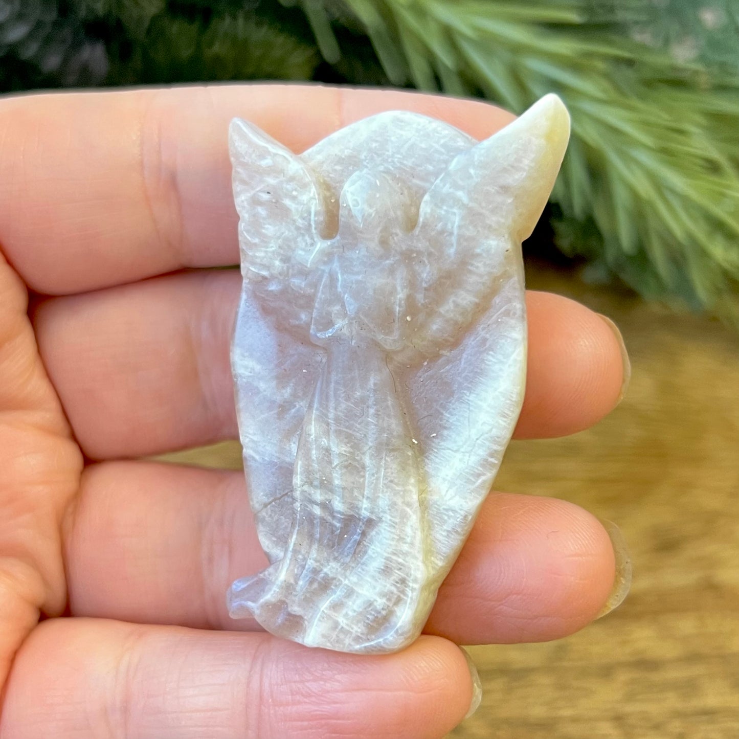 Angel Belomorite Sunstone in Moonstone Carved Cabochon