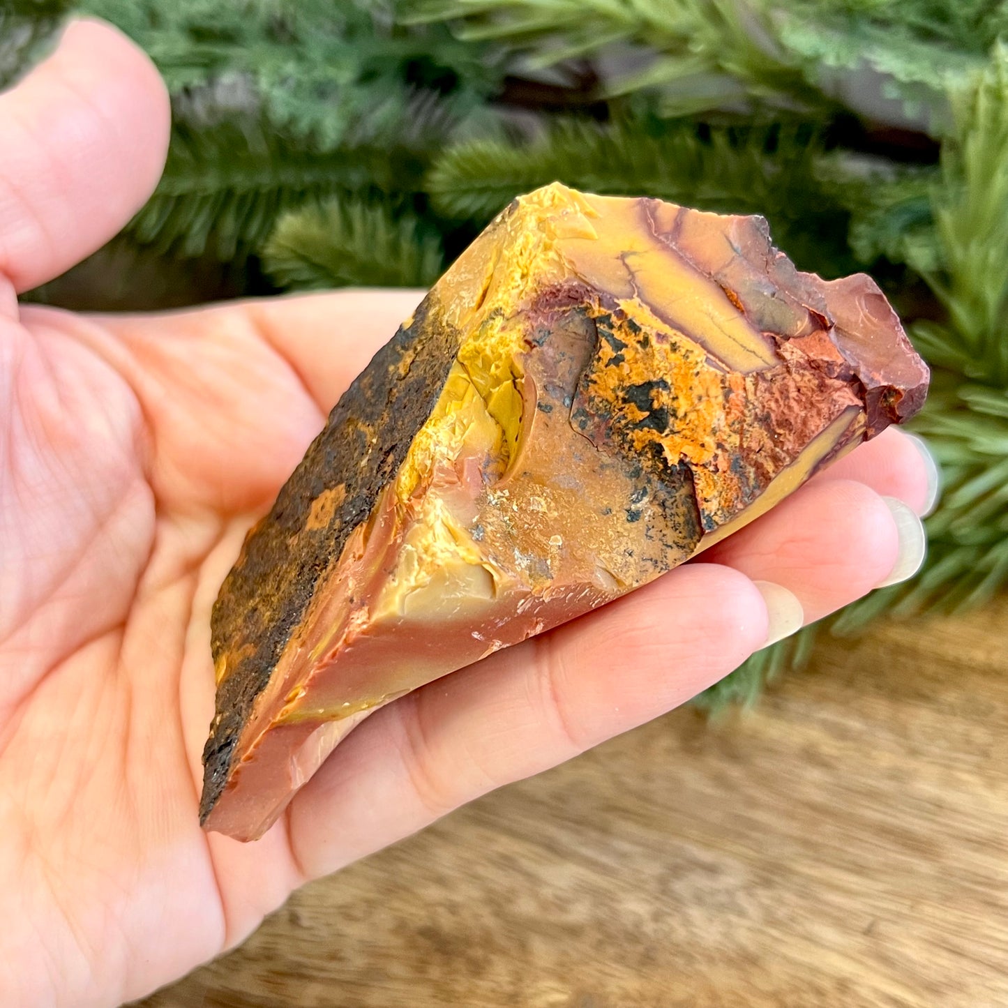 Mookaite Raw Crystal with Dendritic Inclusions
