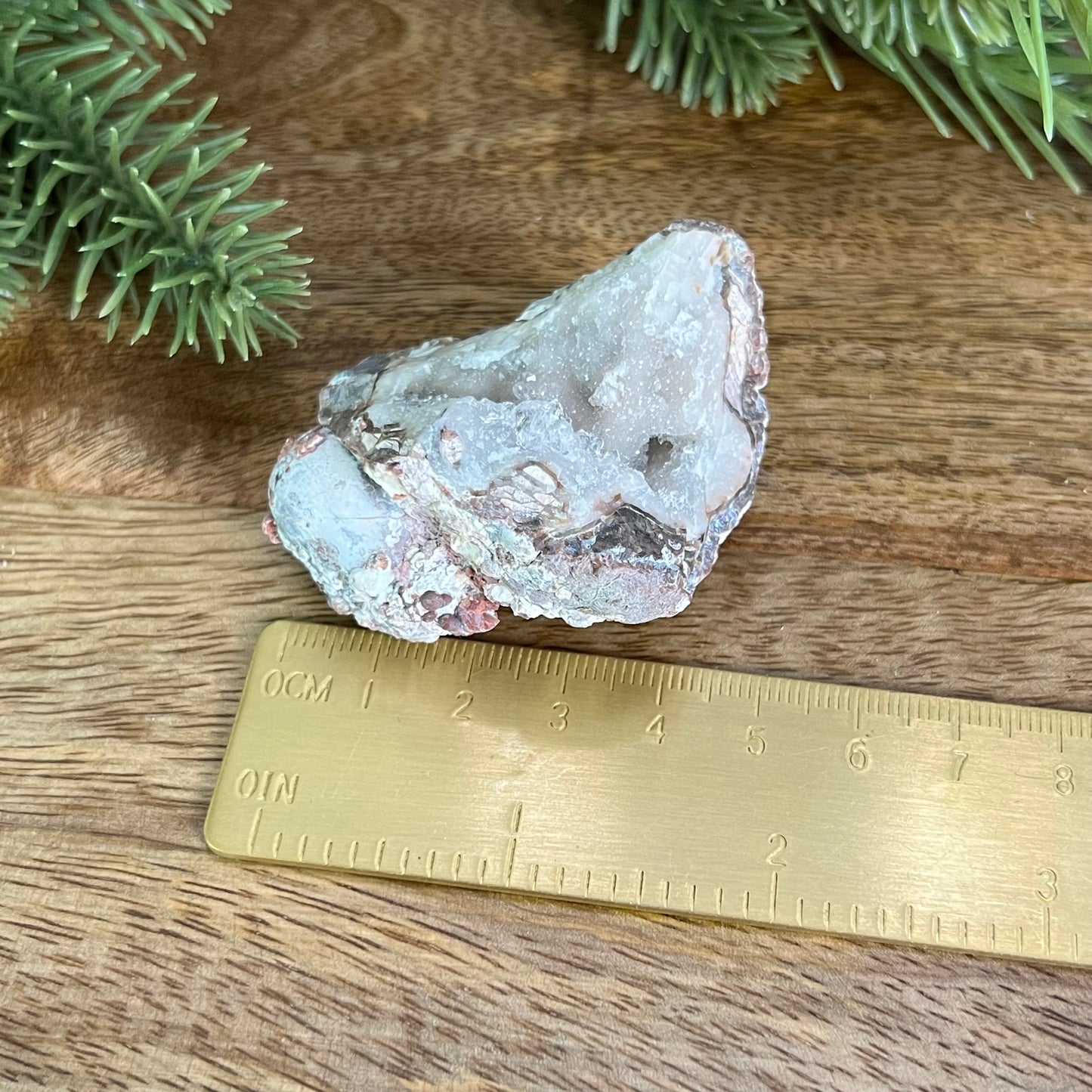 Red Quartz & Agate Geode Crystal Piece