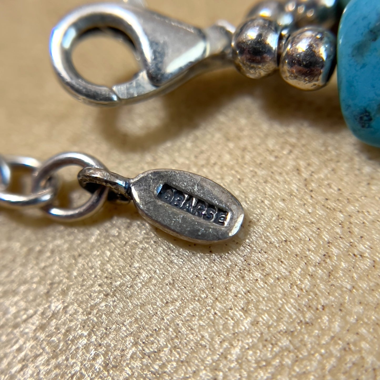 Genuine Turquoise & Sterling Silver Vintage Necklace by Barse