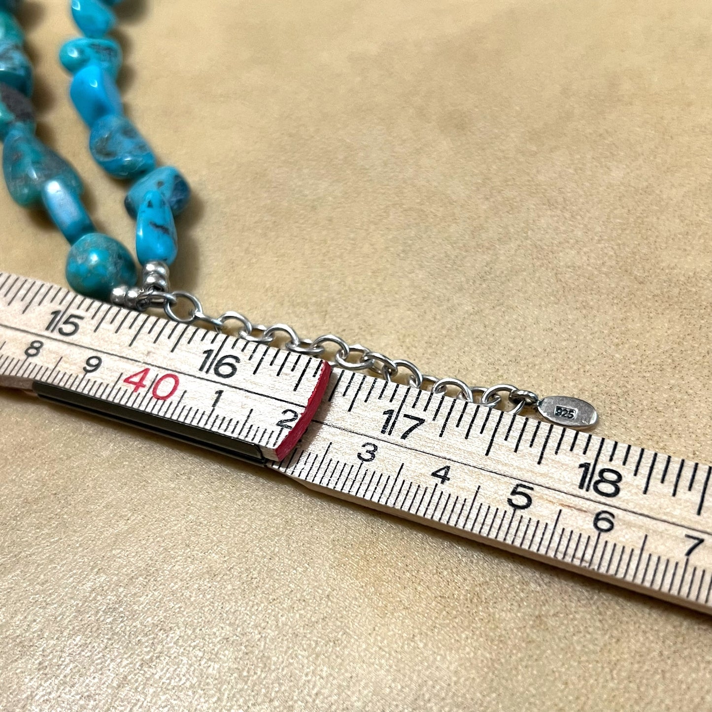 Genuine Turquoise & Sterling Silver Vintage Necklace by Barse
