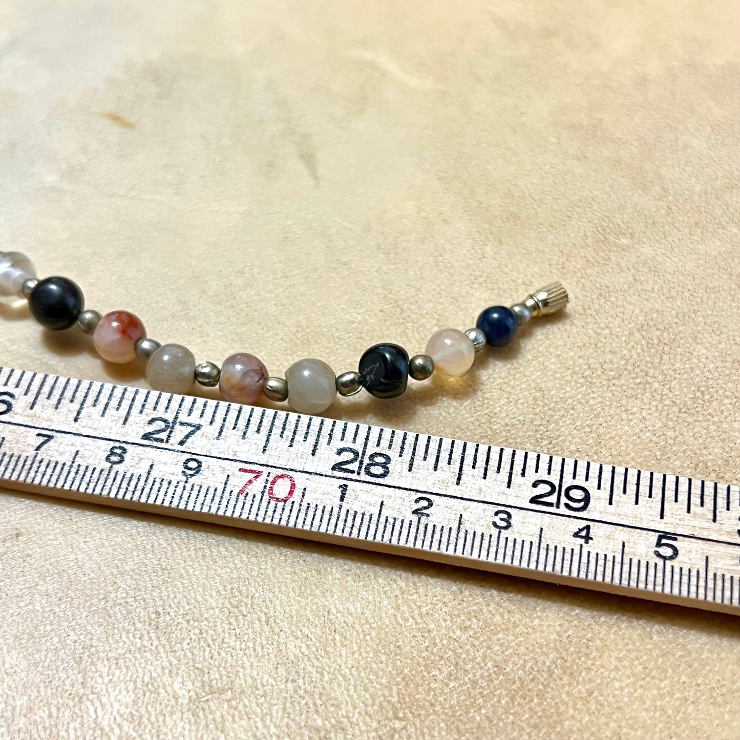 1960s Vintage Beggars Beads Agate & Quartz Necklace
