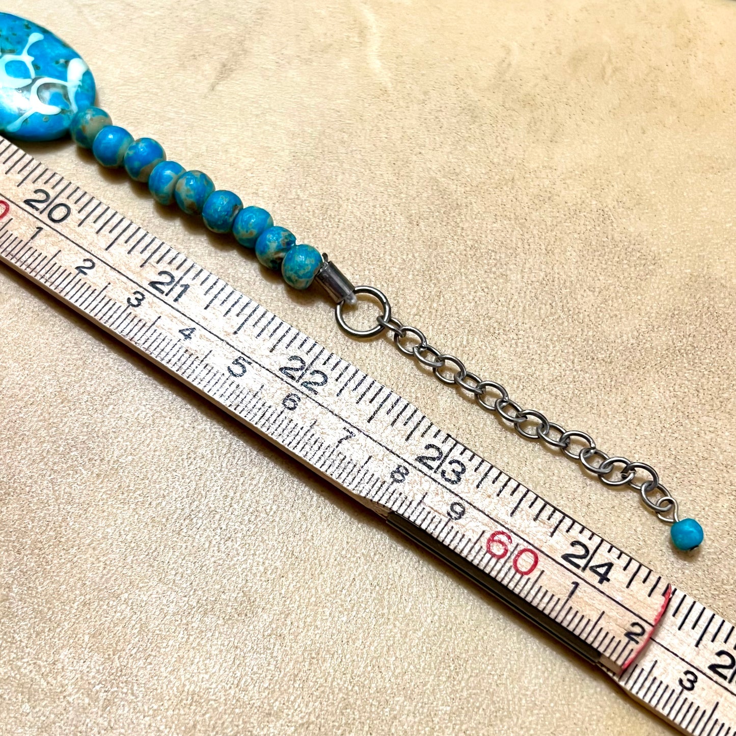 Blue Tagua Nut Vegetable Ivory Dragon Scale Necklace - Vintage