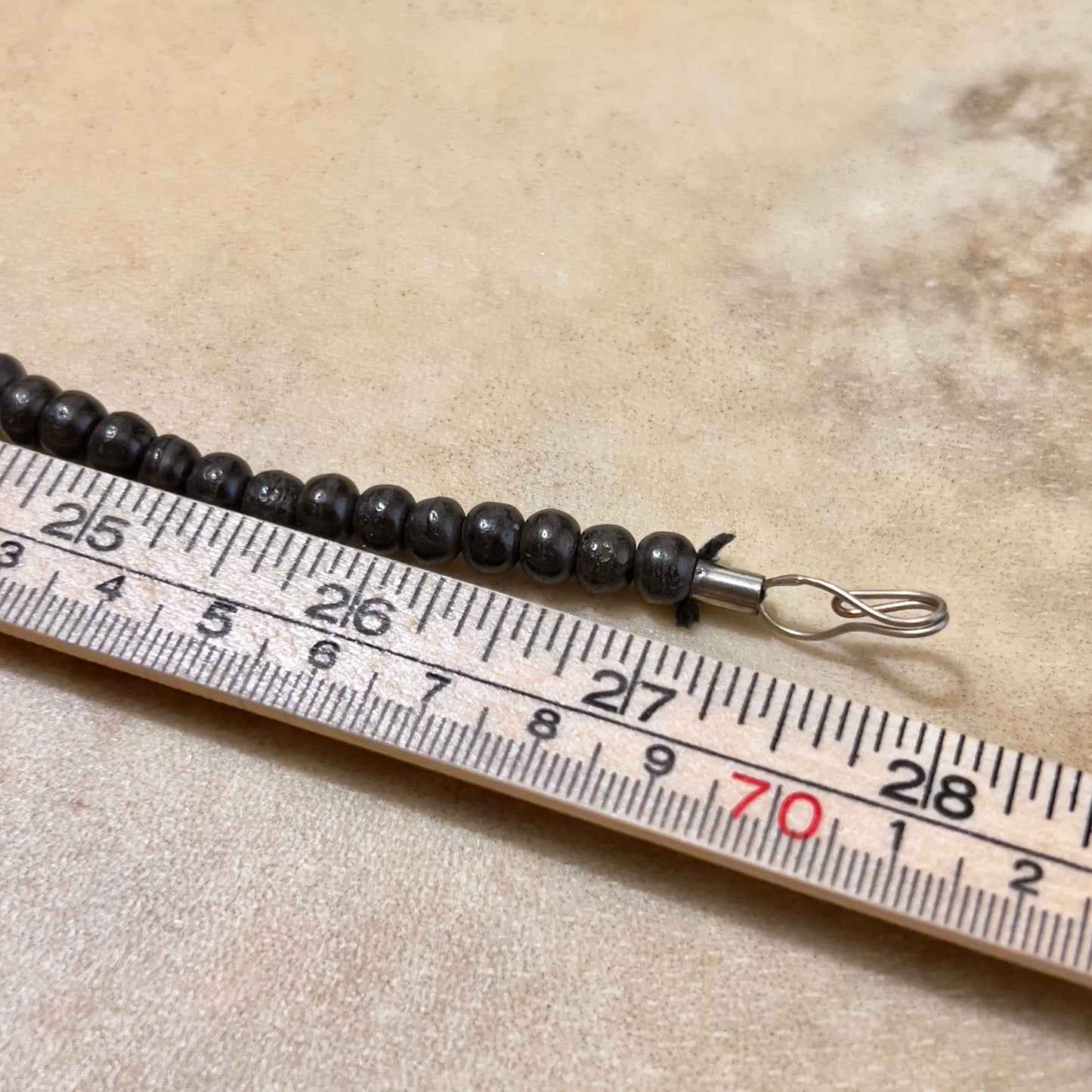 Black and White Bovine Bone Carved Bead Necklace - Vintage