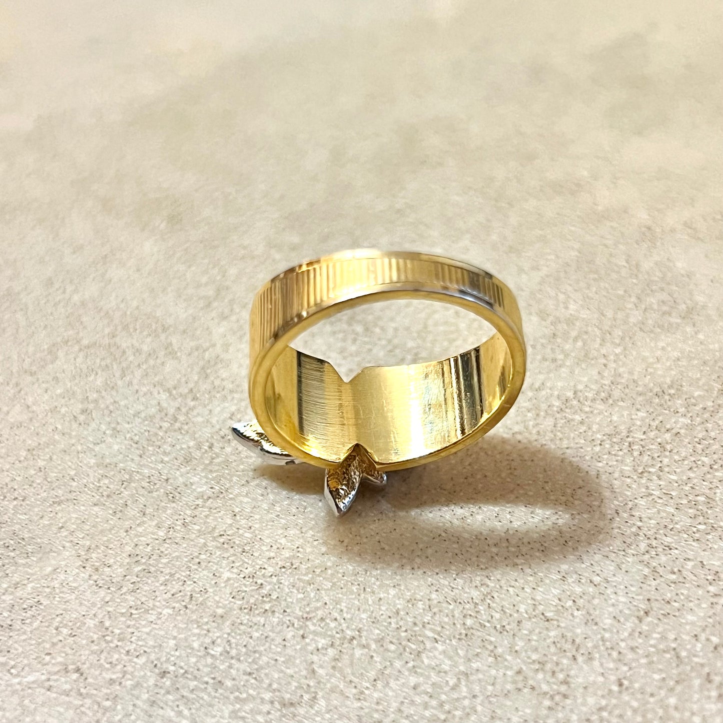 Vintage Gold & Silver Toned Rhinestone Butterfly Ring Size 7