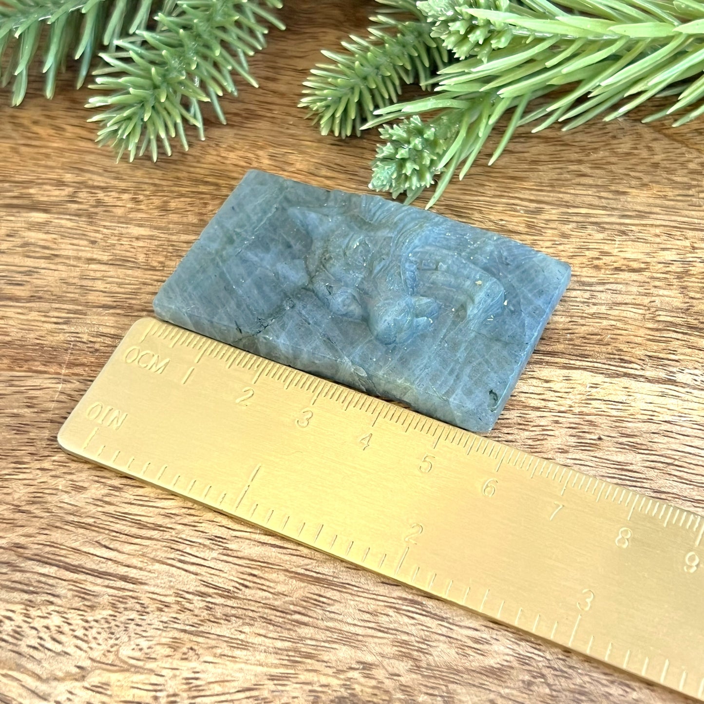 Labradorite Wolf Carved Cabochon
