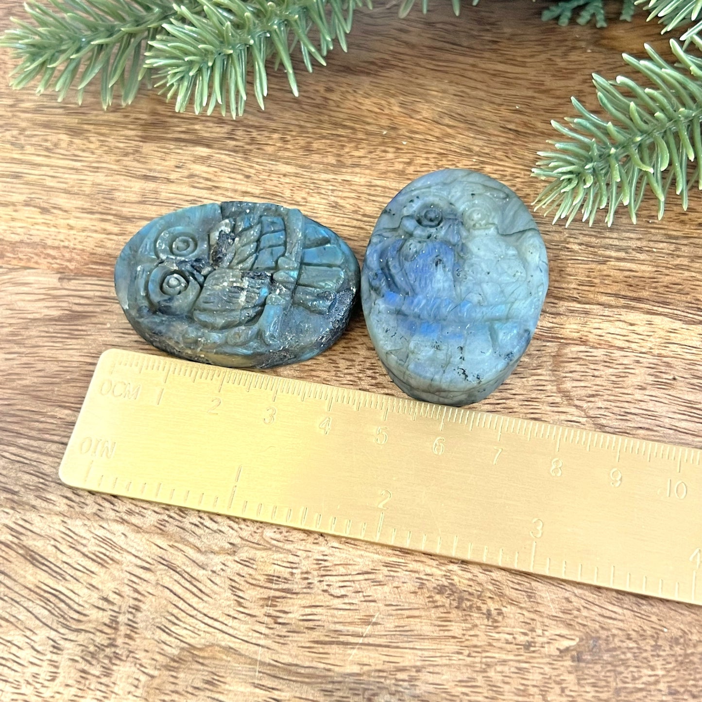 Labradorite Owl Carved Cabochon