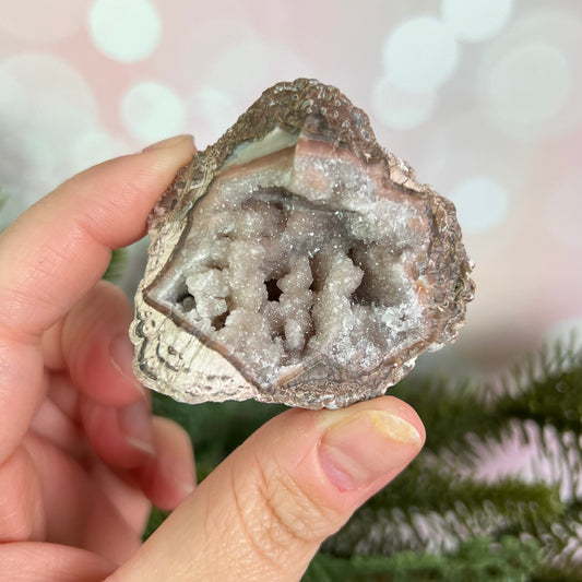 Red Quartz & Agate Geode Crystal Piece