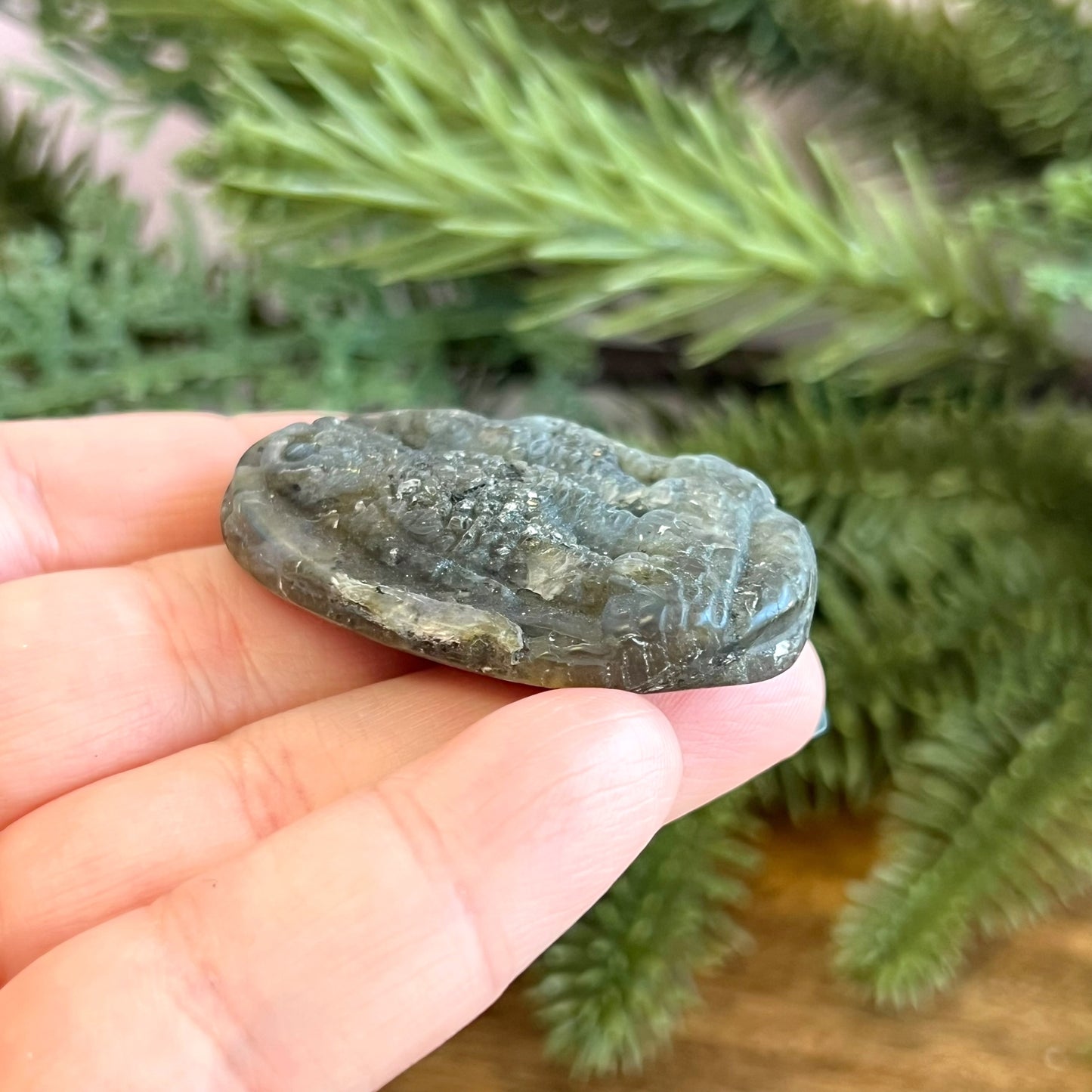 Labradorite Owl Carved Cabochon