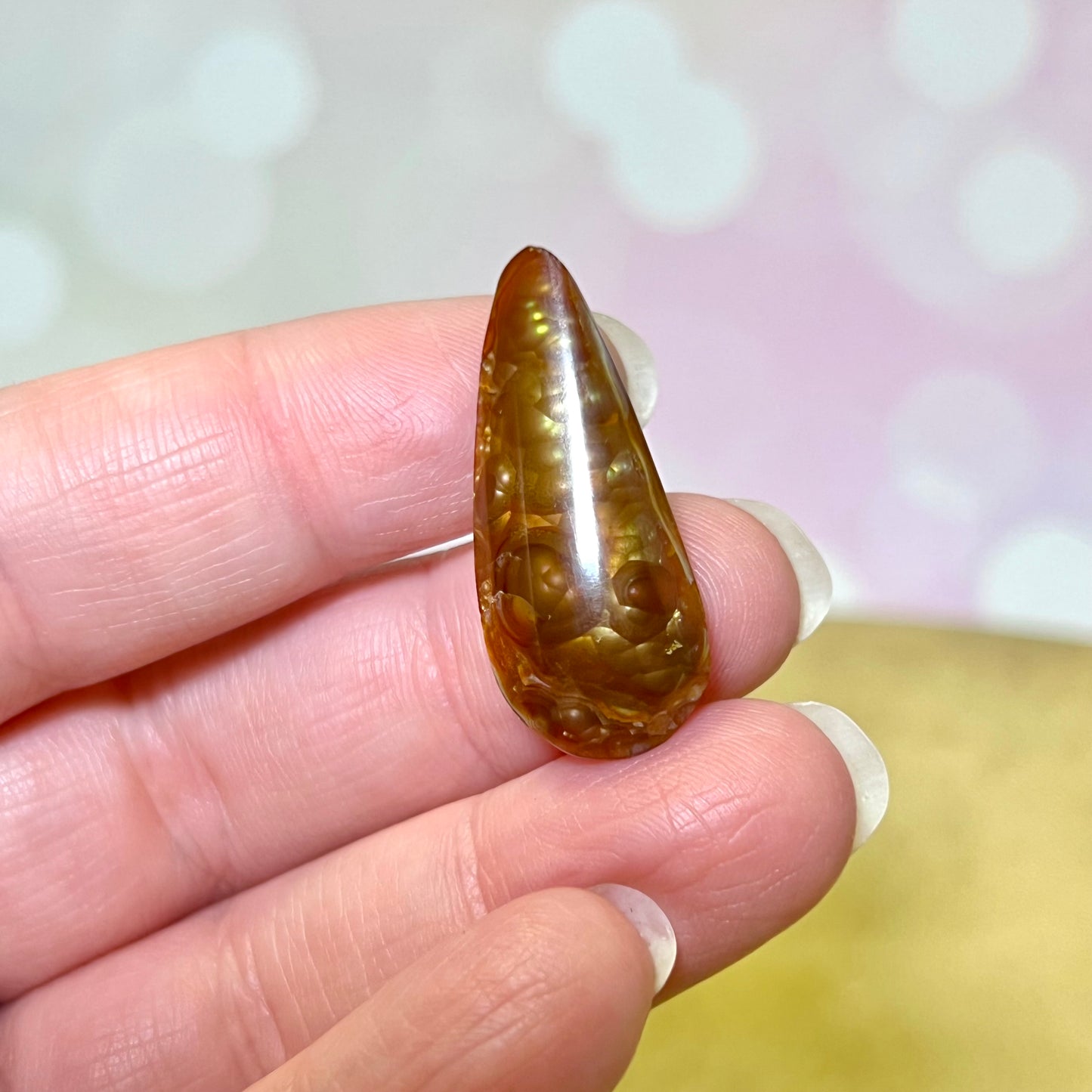 Fire Agate Crystal Cabochon