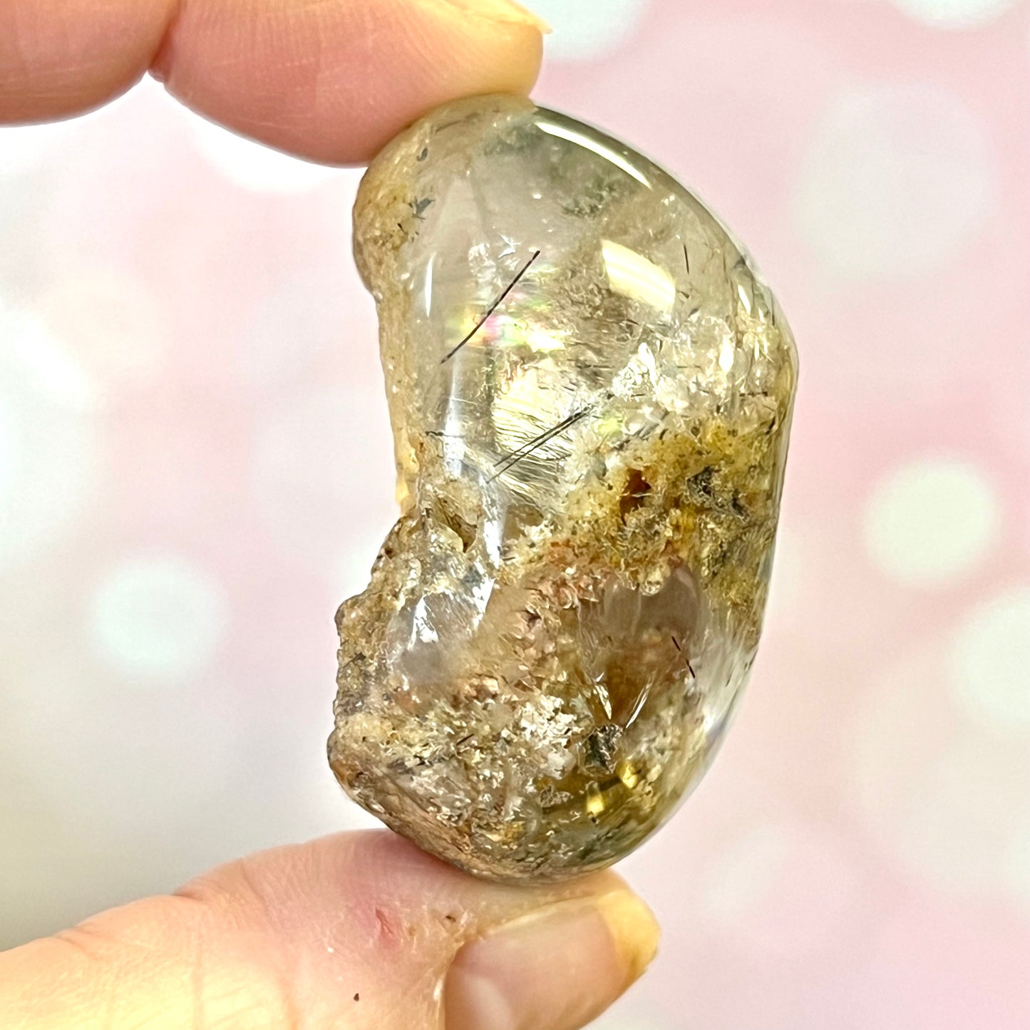 Garden Quartz Lodolite Crystal Lens