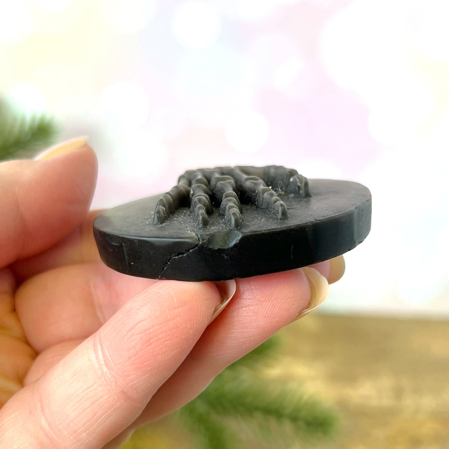 Silver Sheen Obsidian Skeleton Hand Carved Cabochon