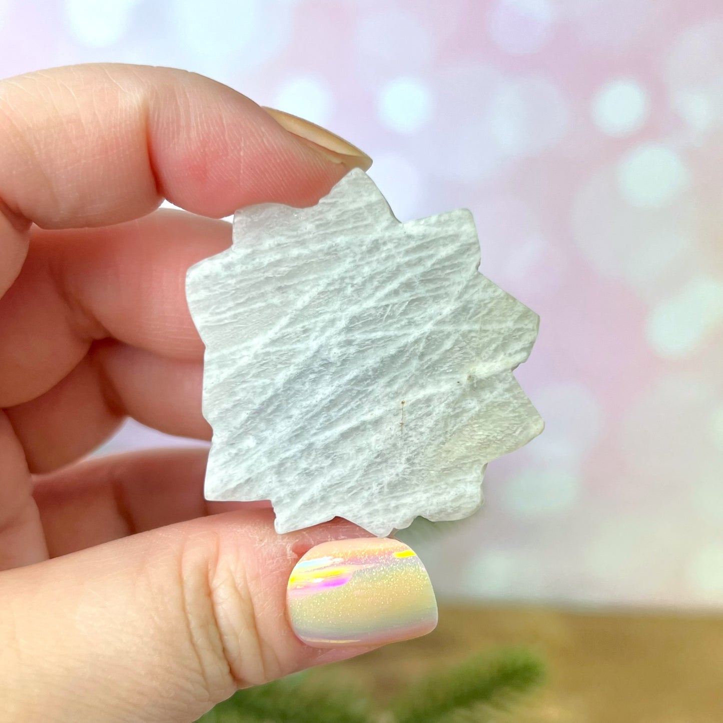 Moonstone Sun Carved Gemstone Cabochon