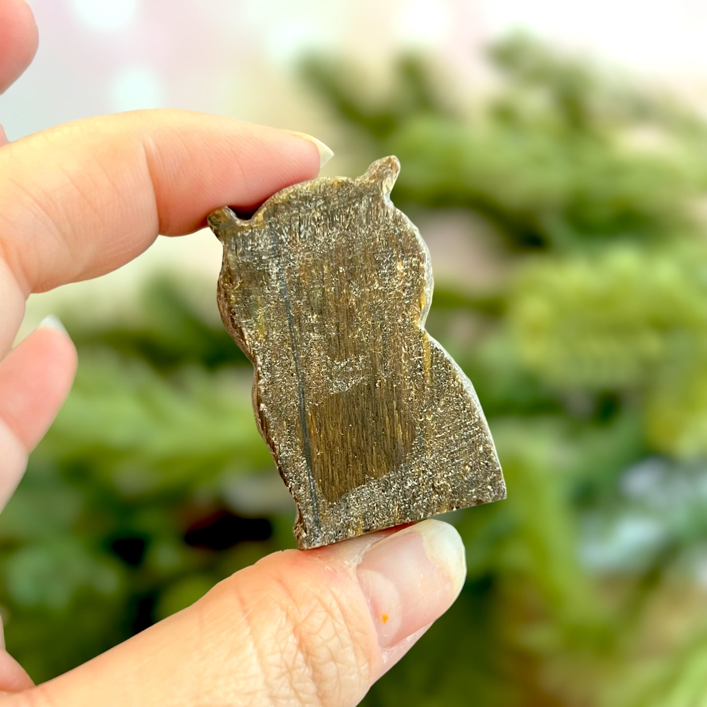 Tigers Eye Owl Crystal Carved Stone Cabochon