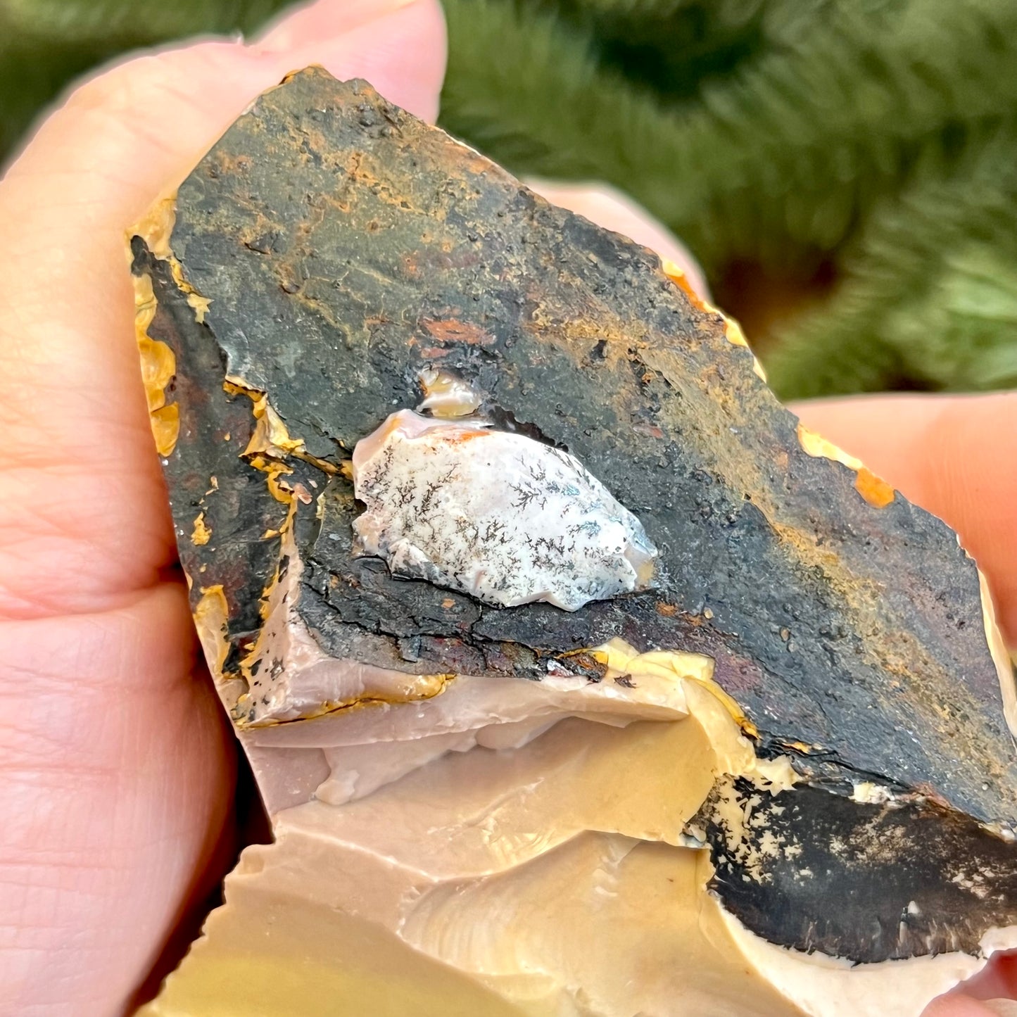 Mookaite Raw Crystal with Dendritic Inclusions