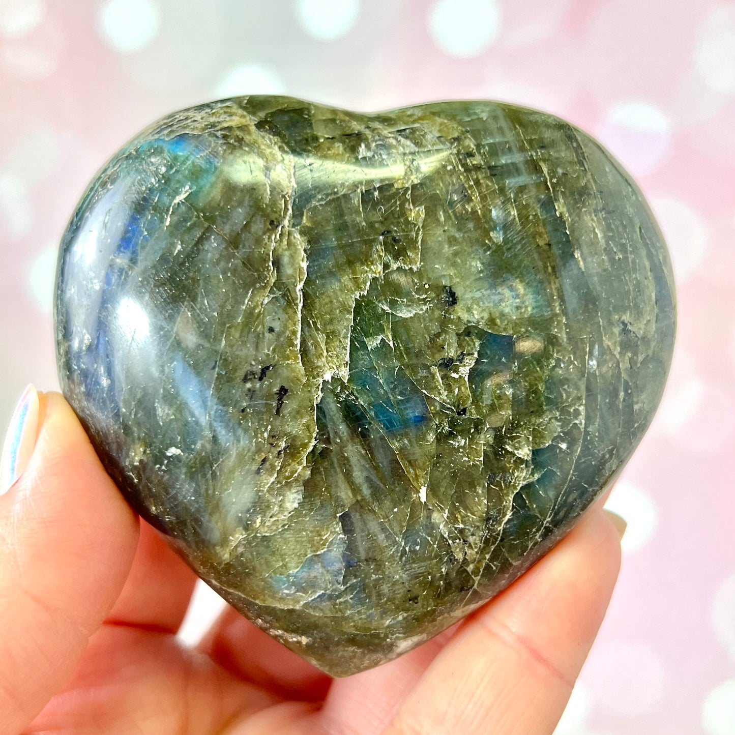 Labradorite Large Heart Carving