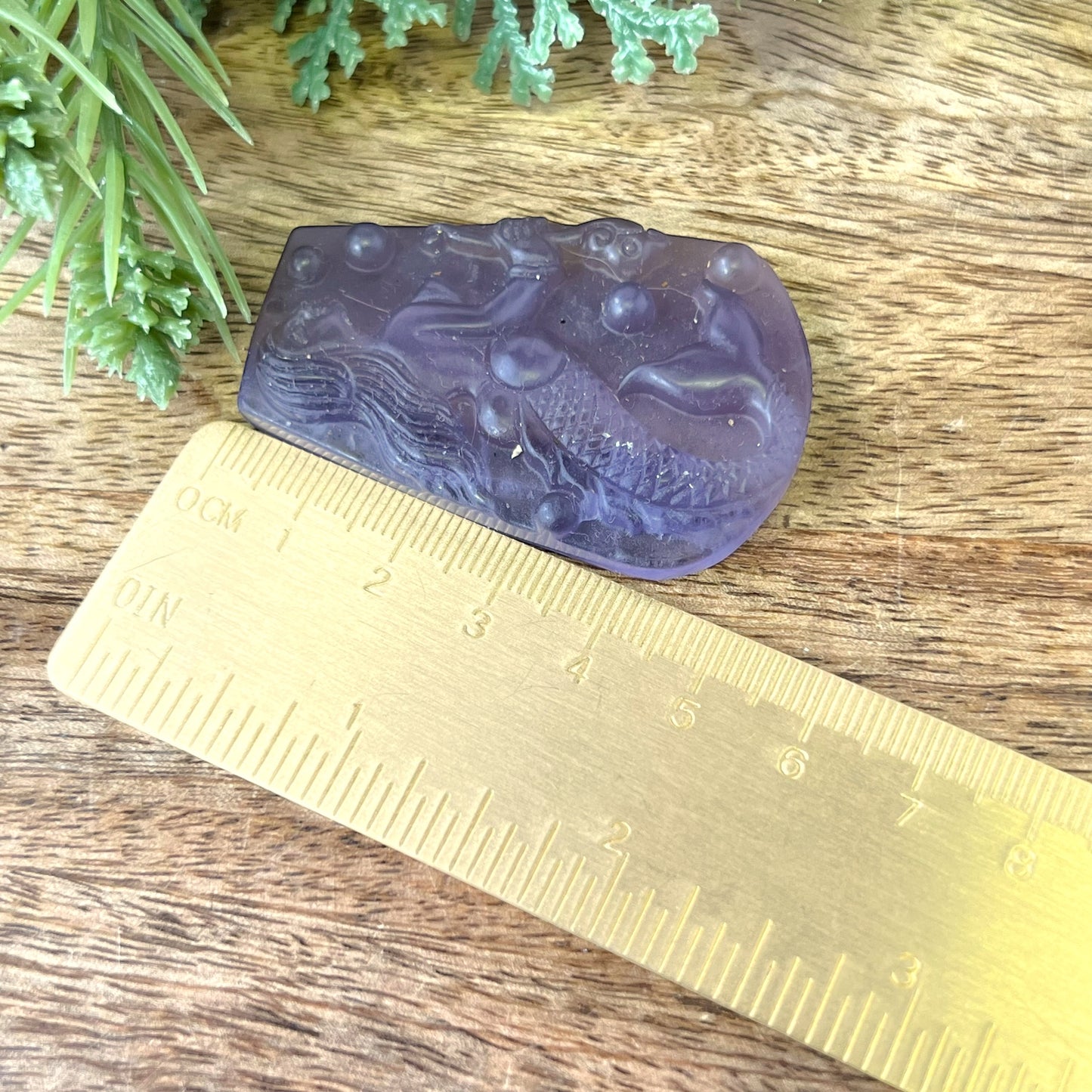 Rainbow Fluorite Mermaid Carved Gemstone Cabochon