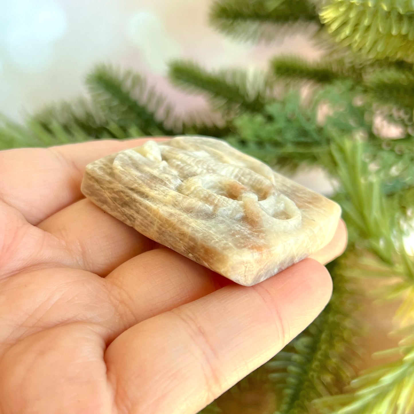 Belomorite Dragon Carved Crystal Cabochon