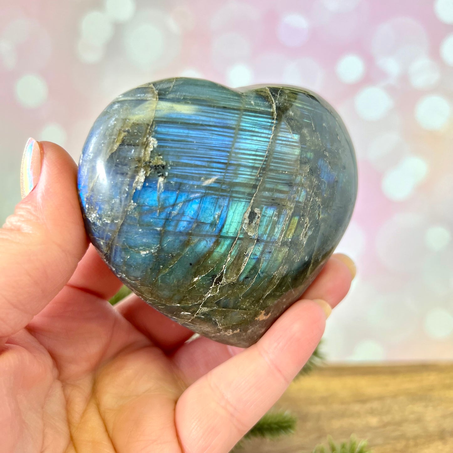 Labradorite Large Heart Carving