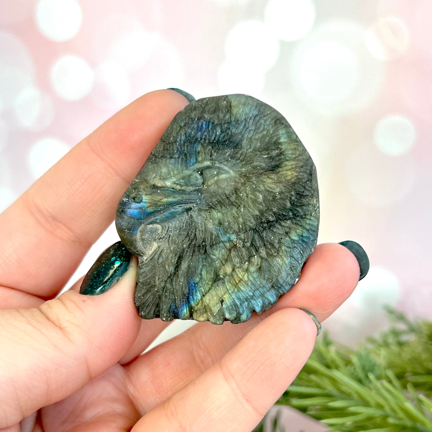 Labradorite Eagle Carved Crystal Cabochon