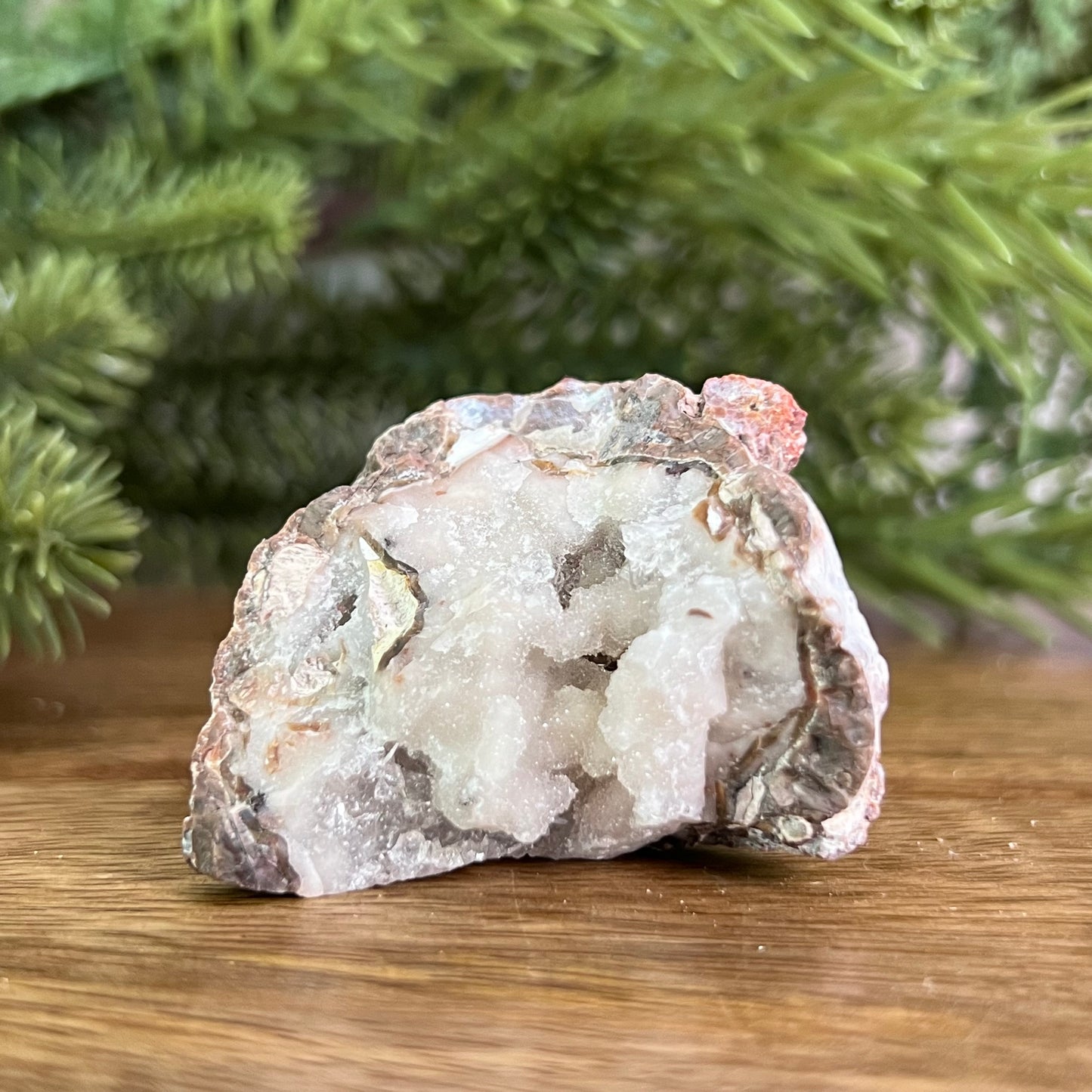 Red Quartz & Agate Geode Crystal Piece
