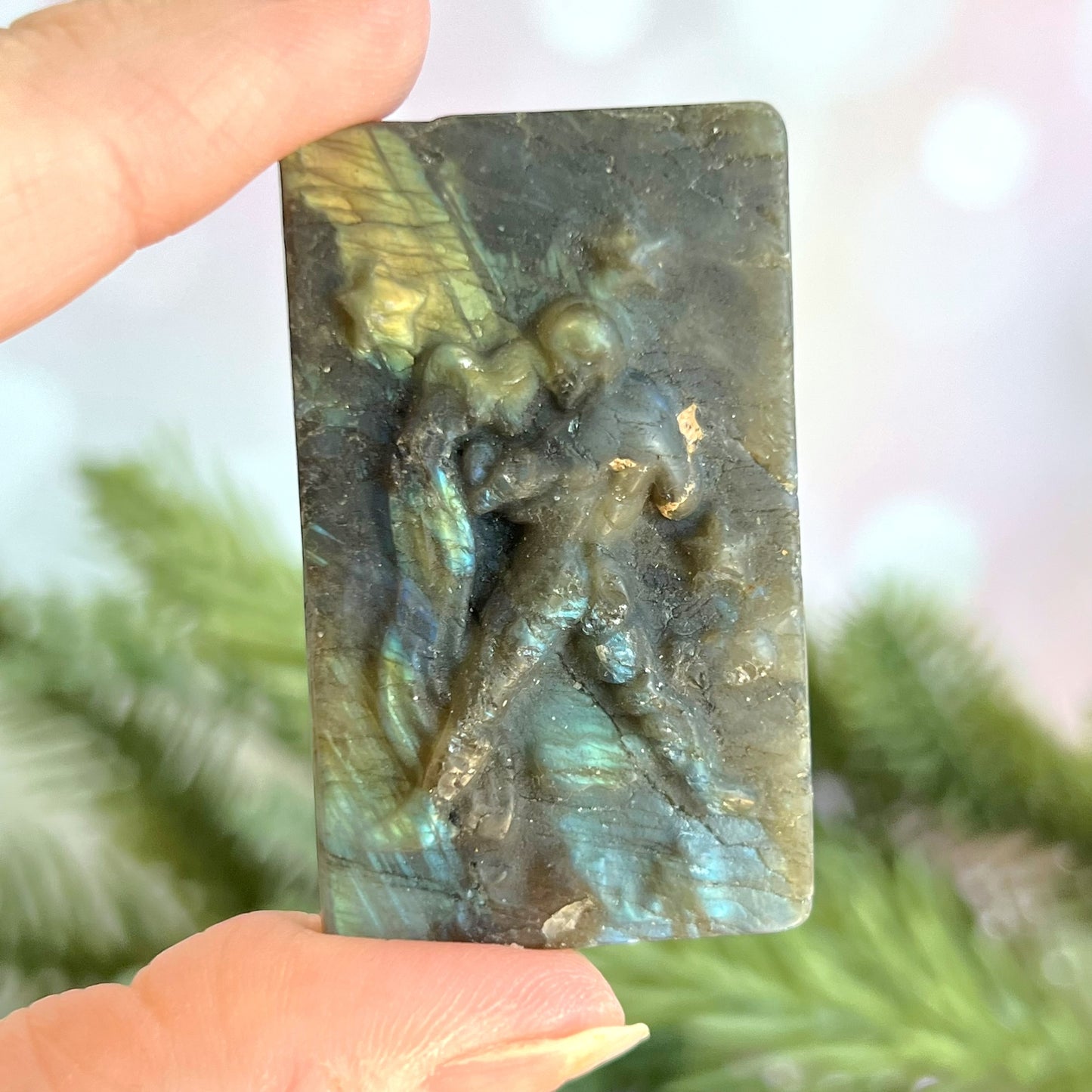 Labradorite Aquarius Carved Cabochon