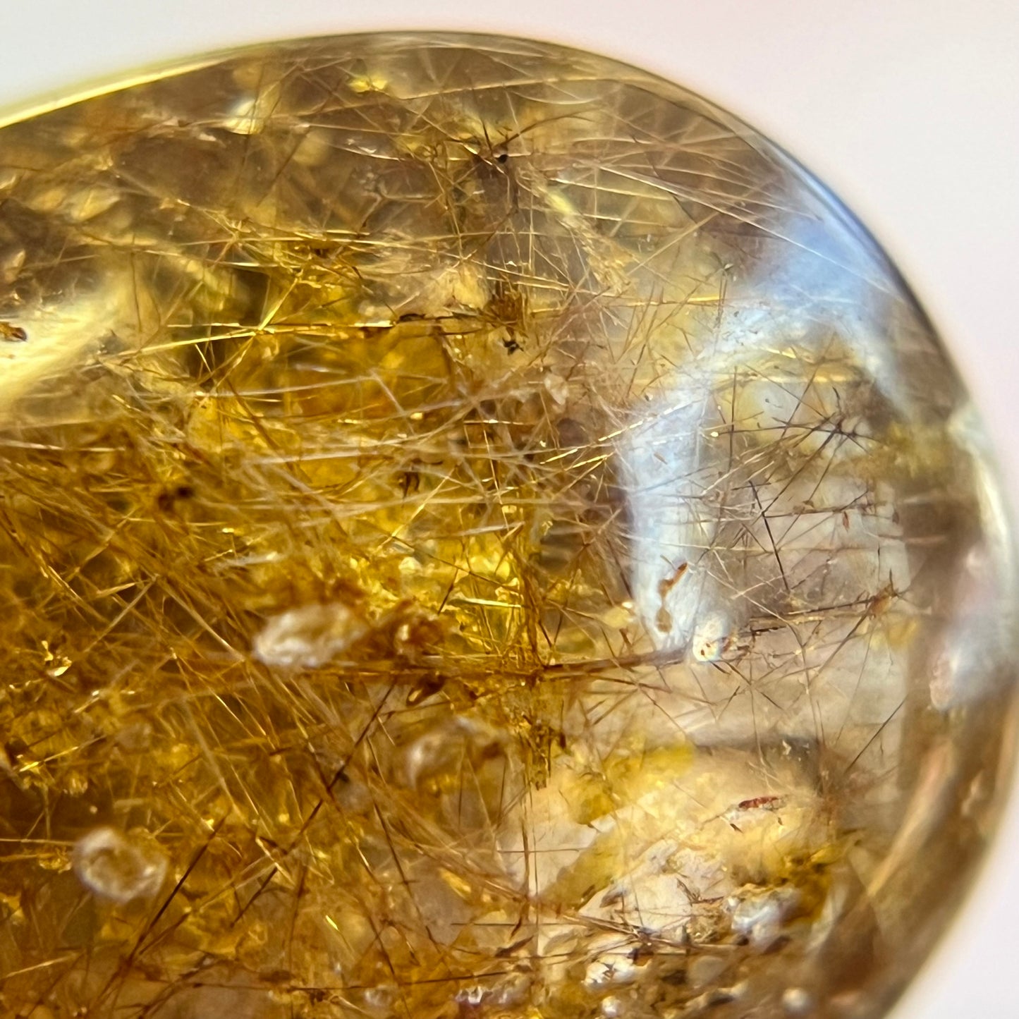 Rutilated Quartz Crystal Teardrop Cabochon