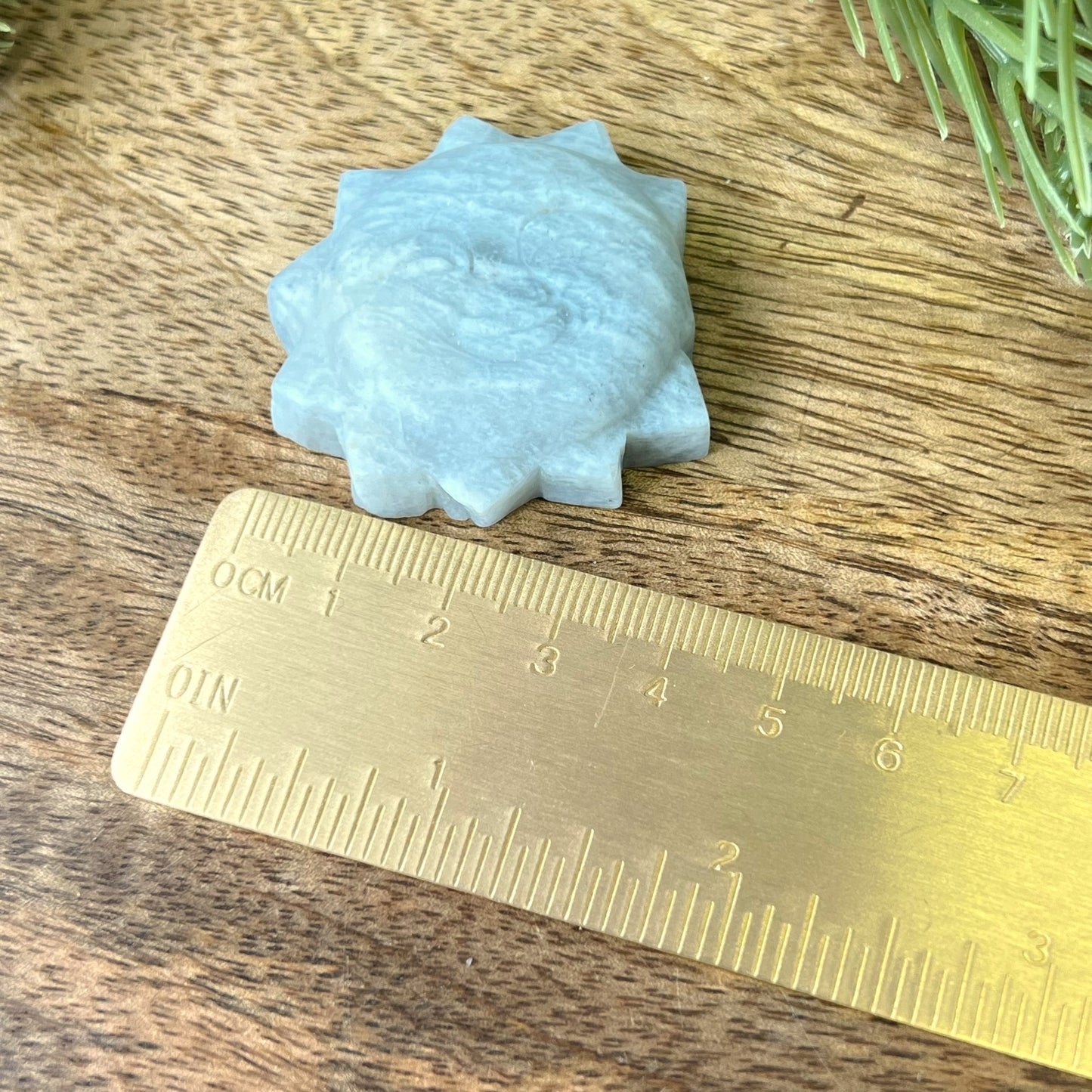 Moonstone Sun Carved Gemstone Cabochon